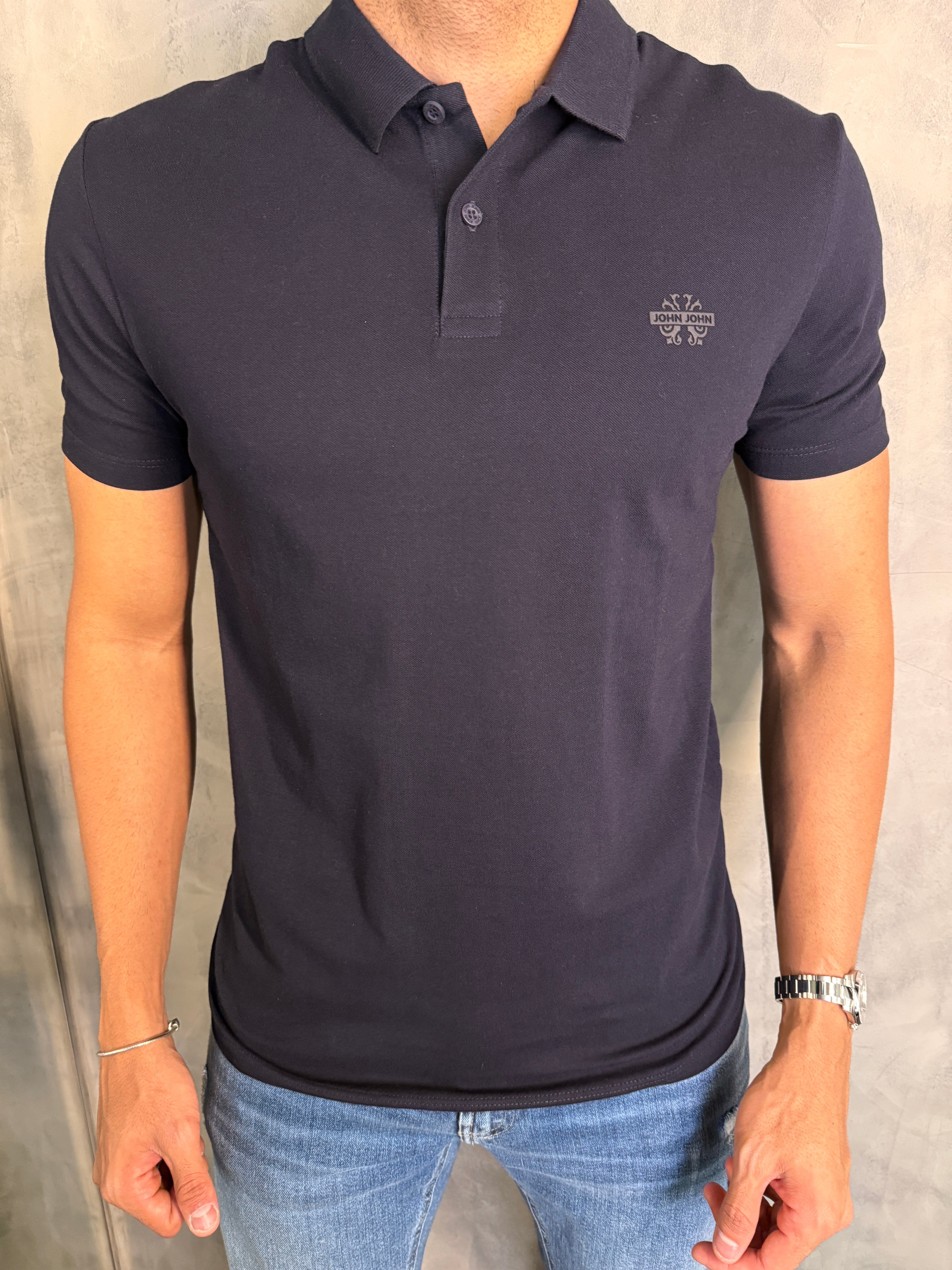 POLO LIGHT TRANSFER JOHN JOHN AZUL ESCURO