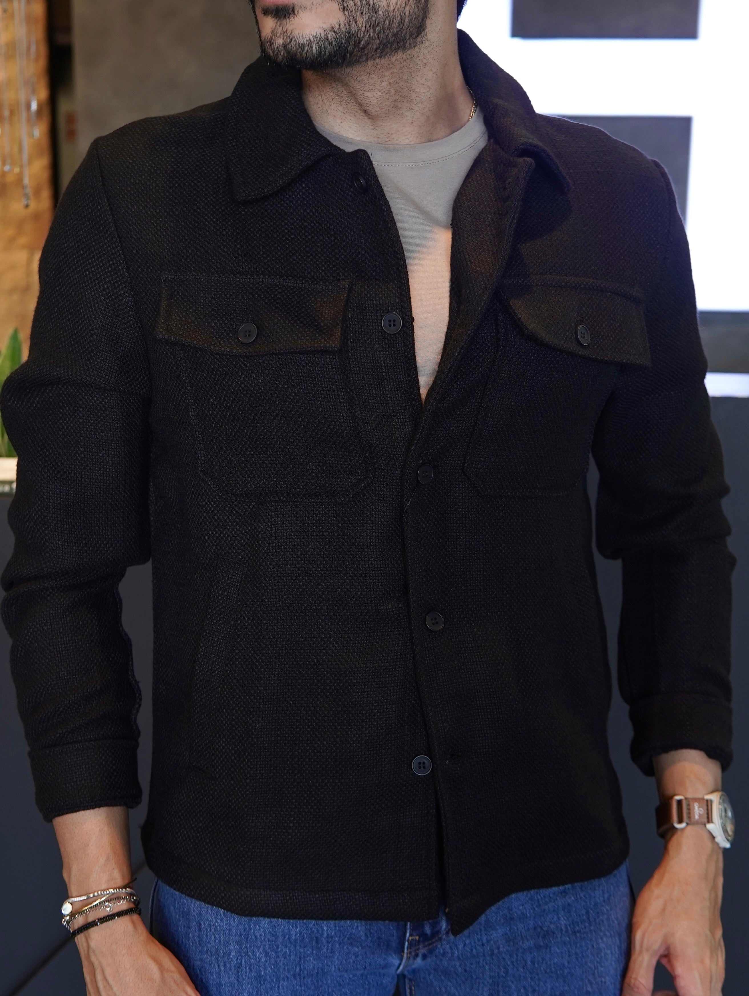 CAMISA M/L OVERSHIRT TRICOT PONTO H