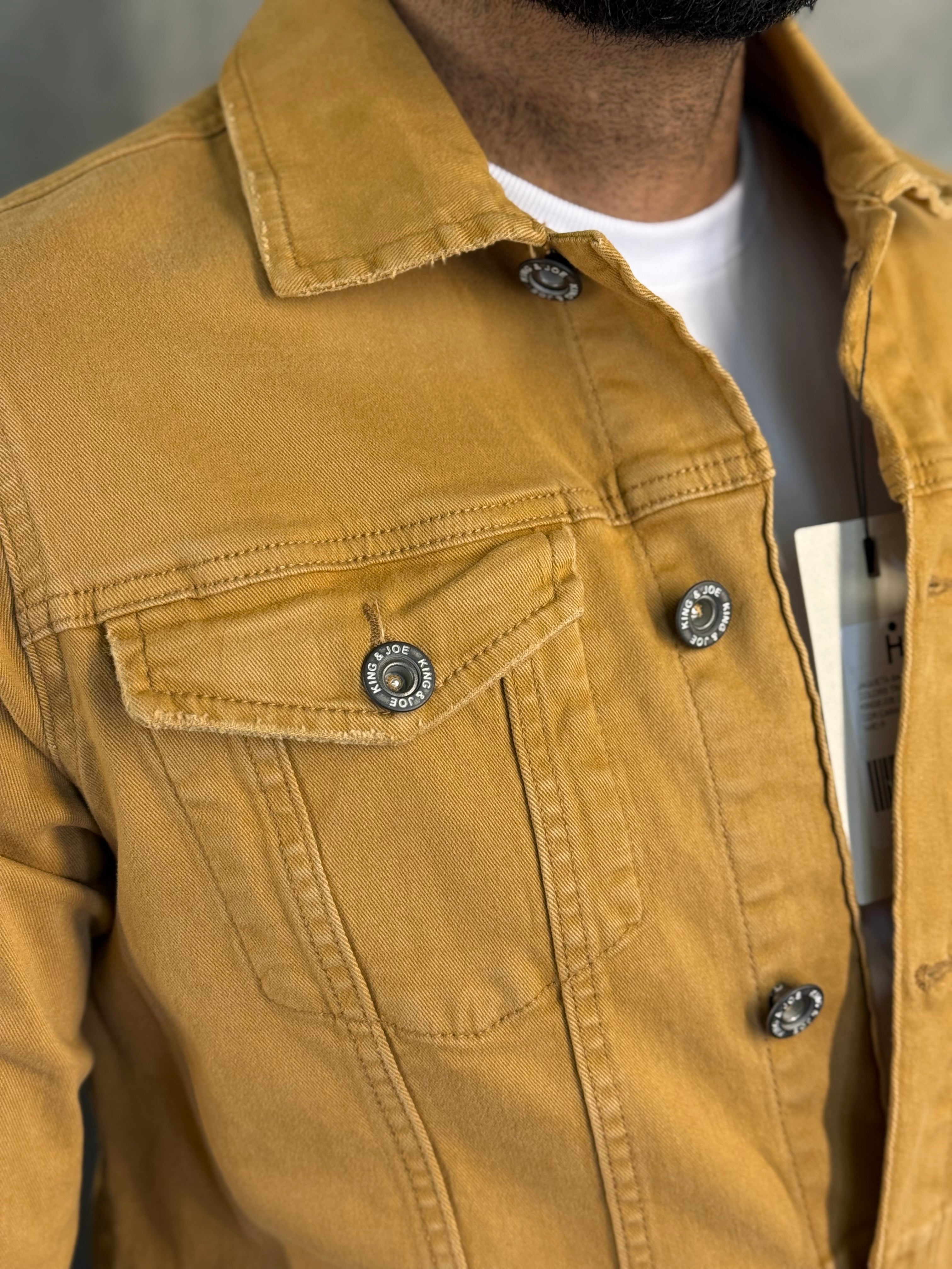 JAQUETA SARJA COLORS TRUCKER KINGEJOE CARAMELO