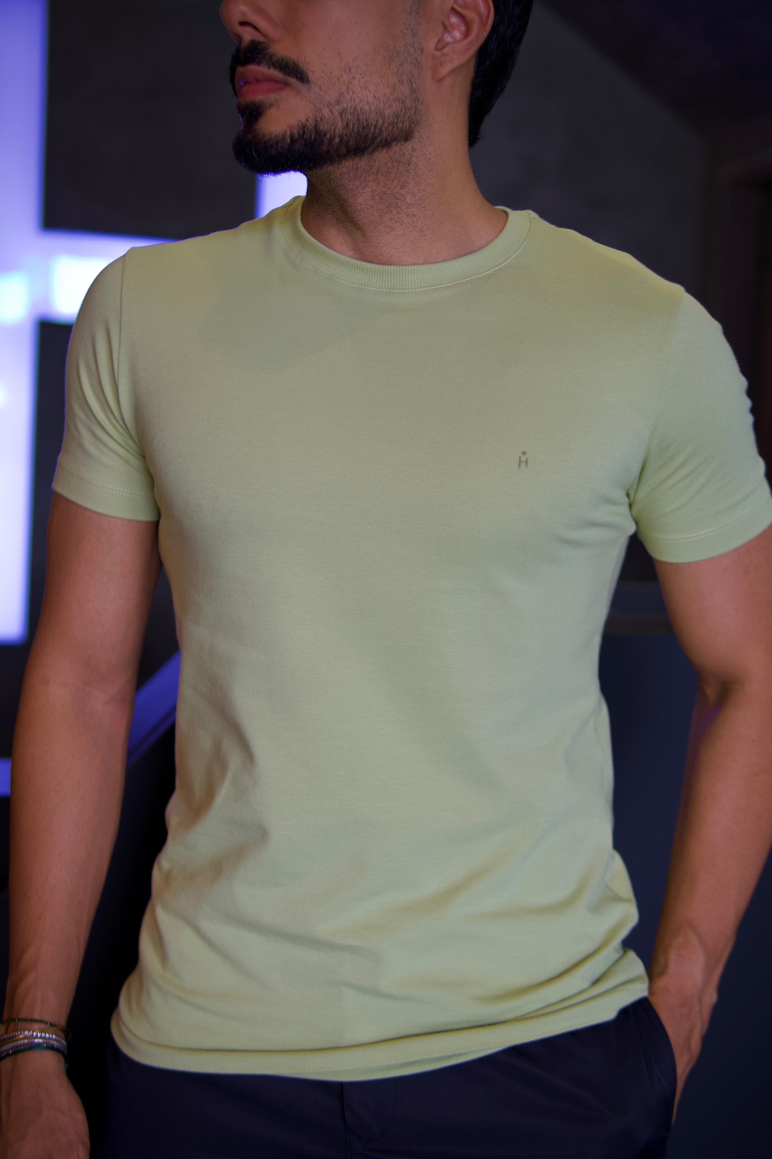CAMISETA BÁSICA PONTO H VERDE LIMA