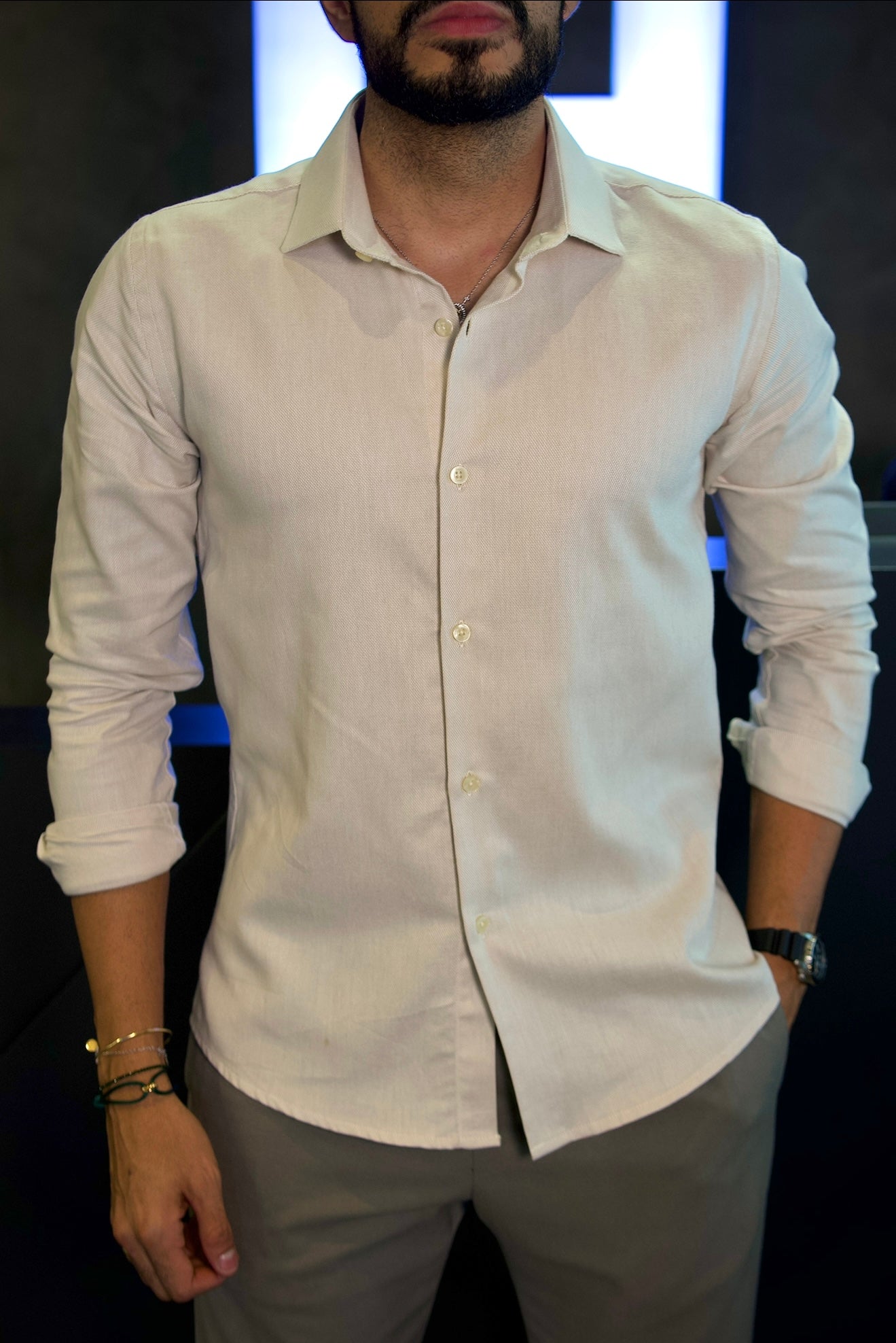CAMISA M/L JAIPUR PONTO H AREIA
