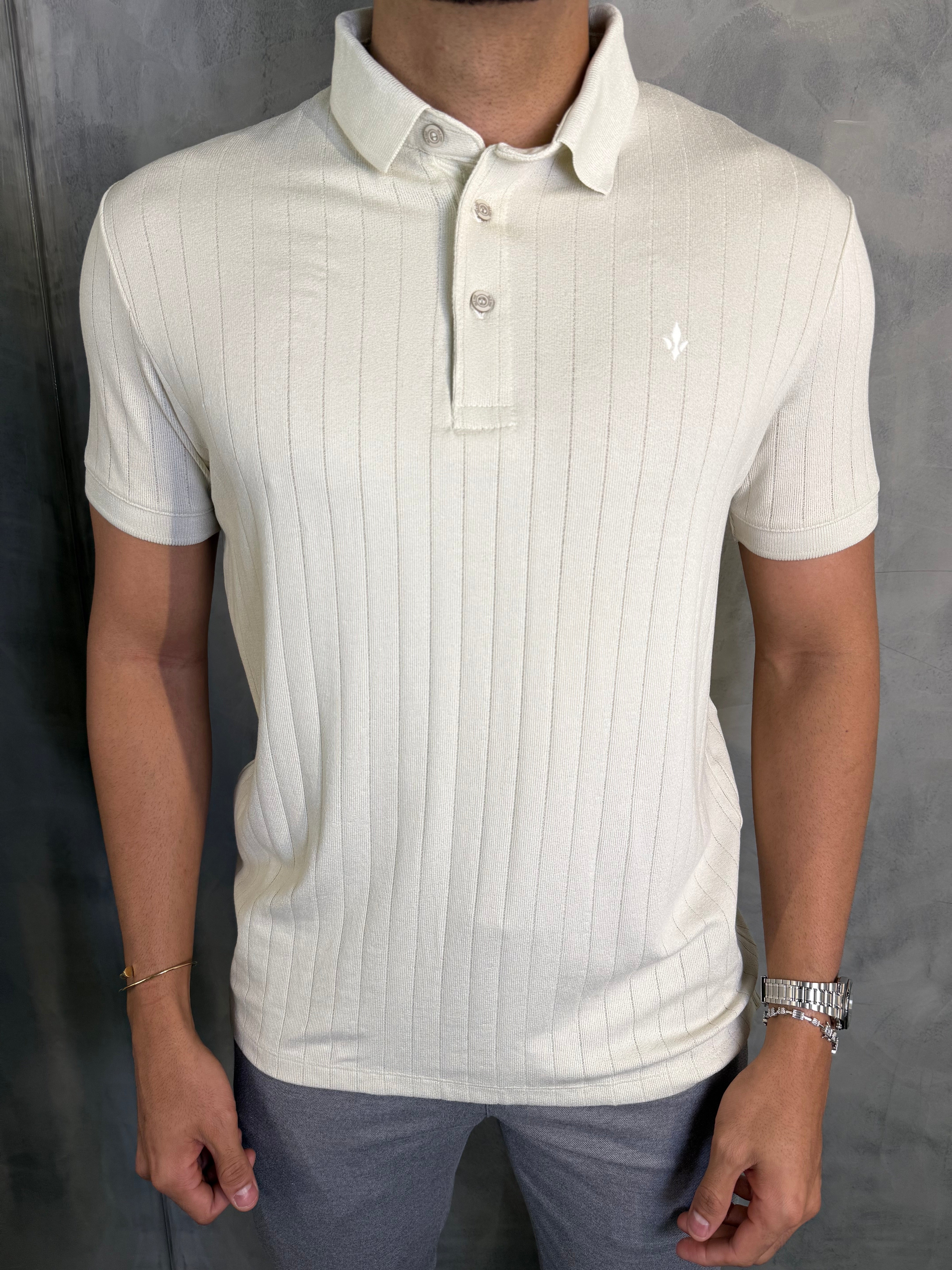 POLO CANELADA REGULAR DLZ BEGE