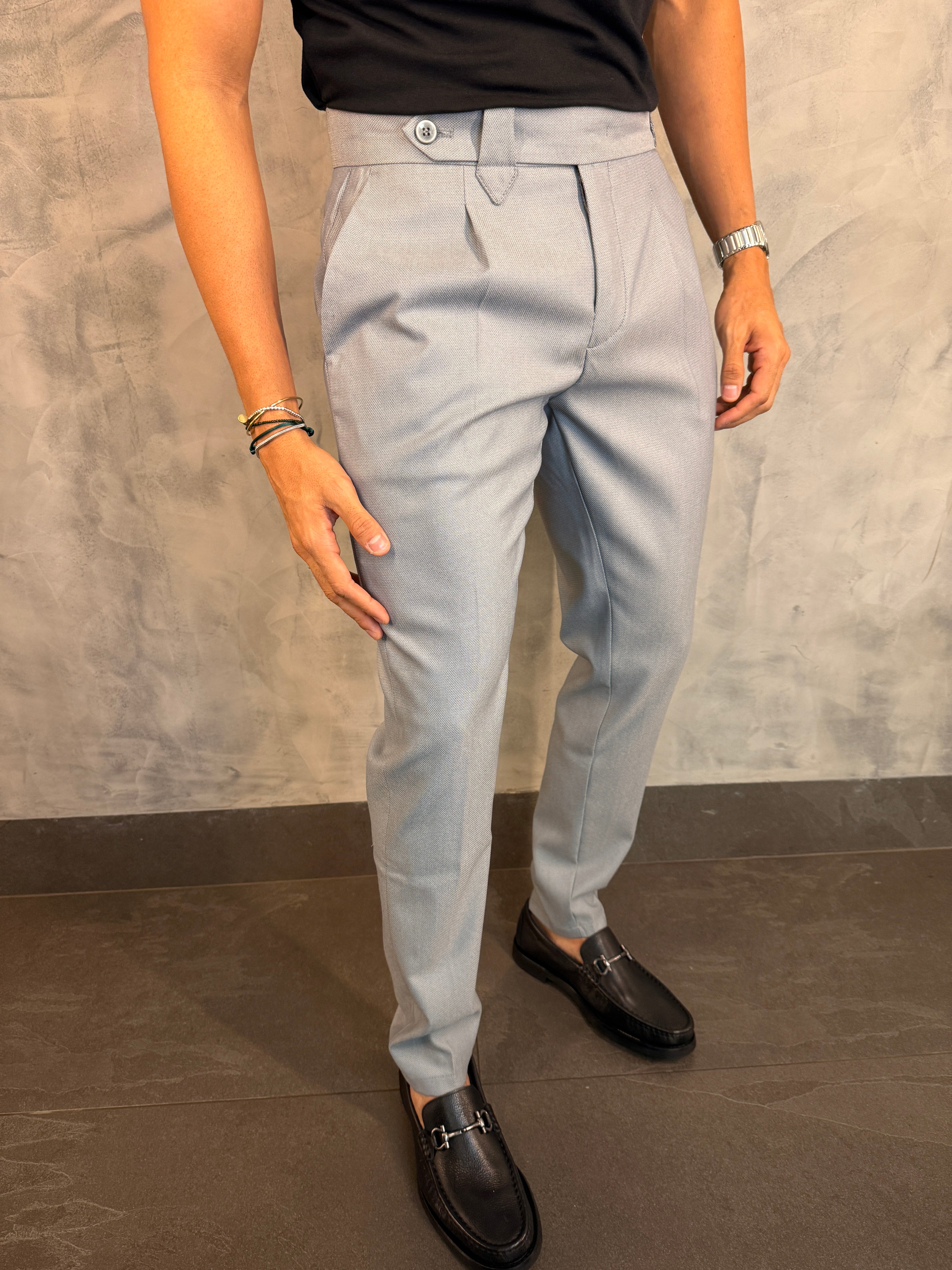 CALÇA ALF. GURKHA VENETO SUPER SLIM PONTO H CINZA