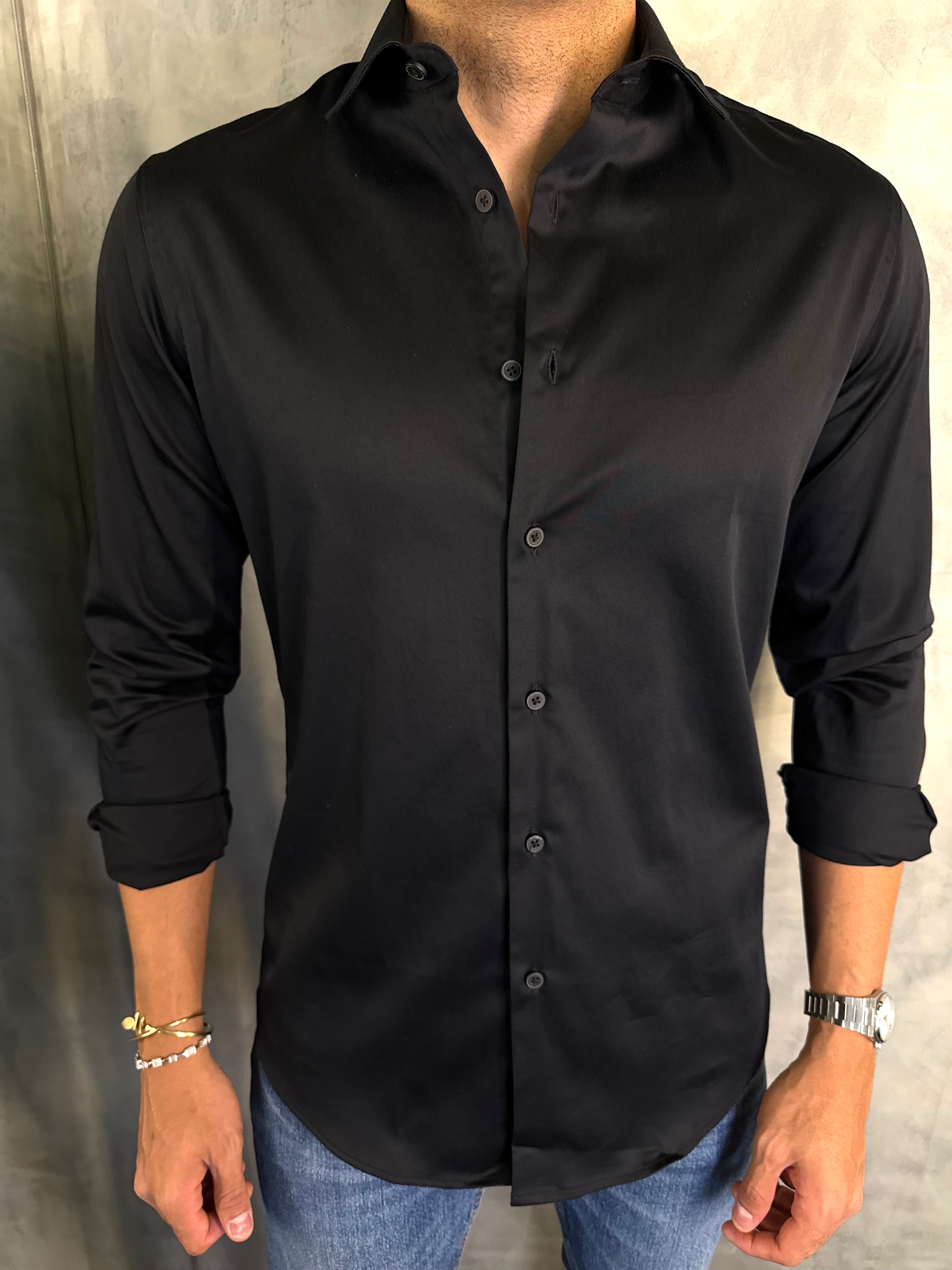 CAMISA M/L ACETINADA PONTO H