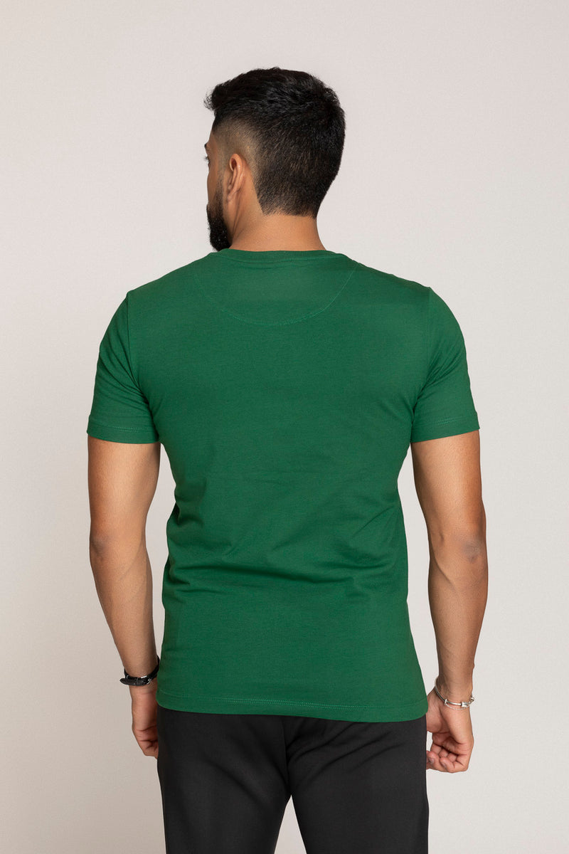 CAMISETA SLIM FIT PONTO H VERDE BANDEIRA