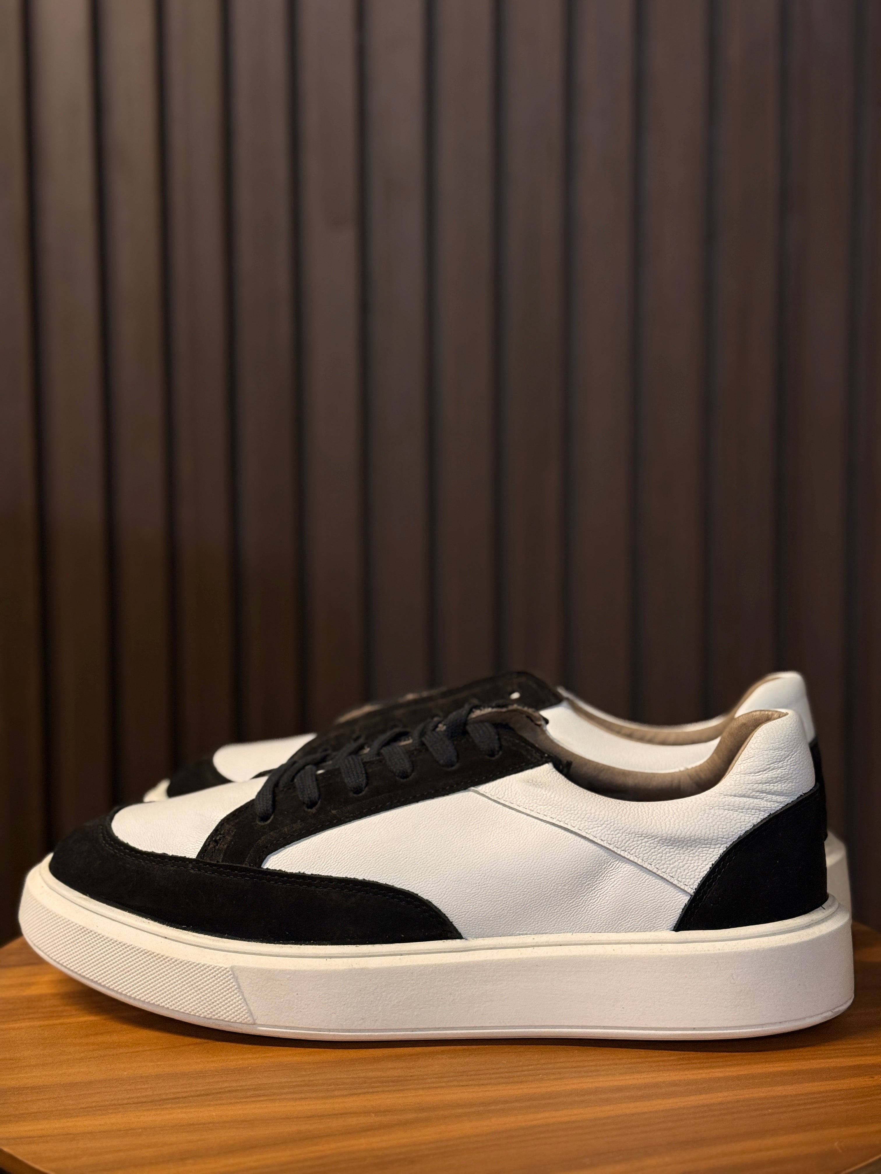 SNEAKER VIRTUS LINHA SHELBY PARMA/NOBUK PONTO H BRANCO/PRETO