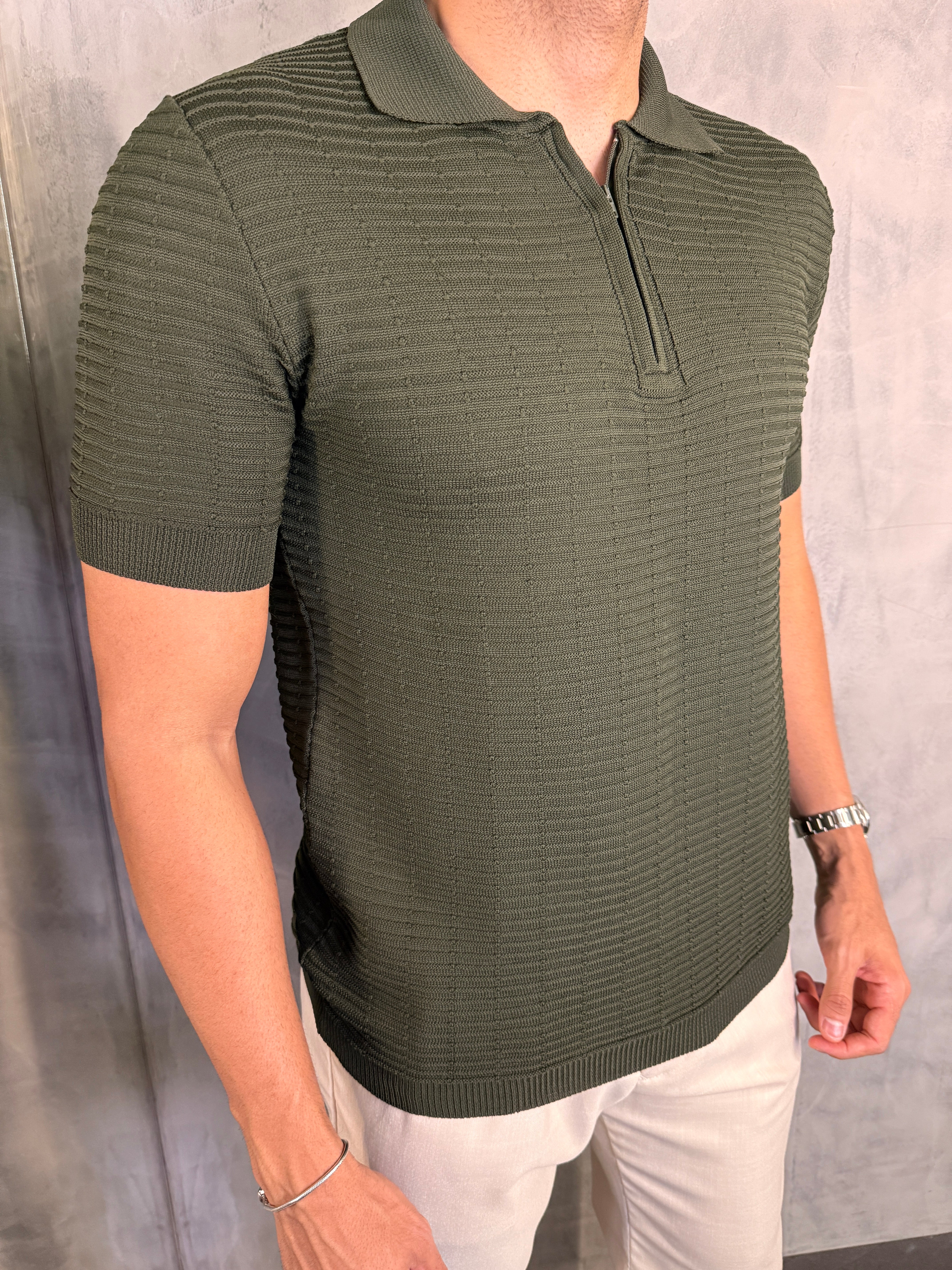 GOLA POLO TRICOT ZÍPER PONTO H