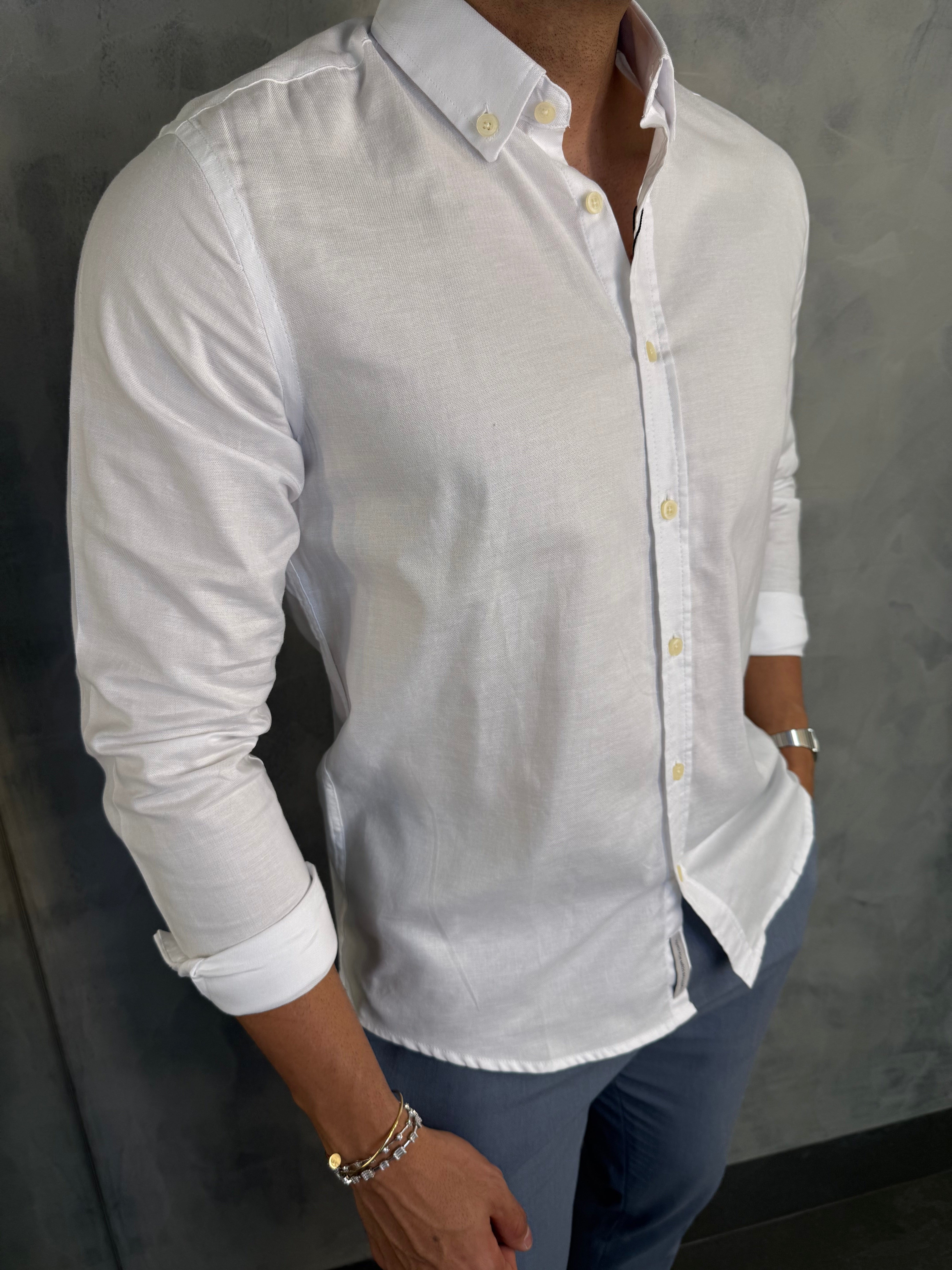 CAMISA M/L BUTTON DOWN INDICCATTO BRANCO