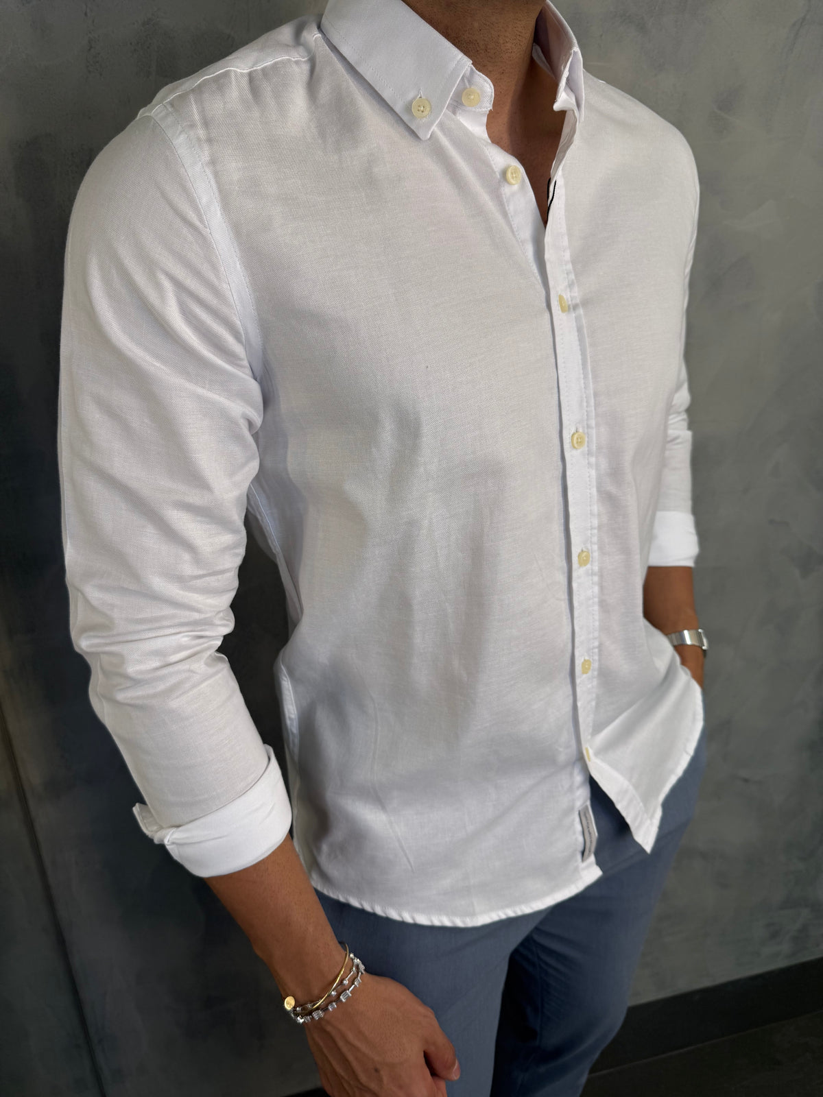 CAMISA M/L BUTTON DOWN INDICCATTO BRANCO