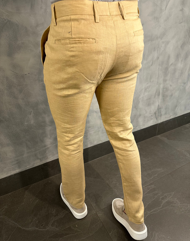 CALÇA ALF. LINHO SKINNY C/ PREGAS BAREZY