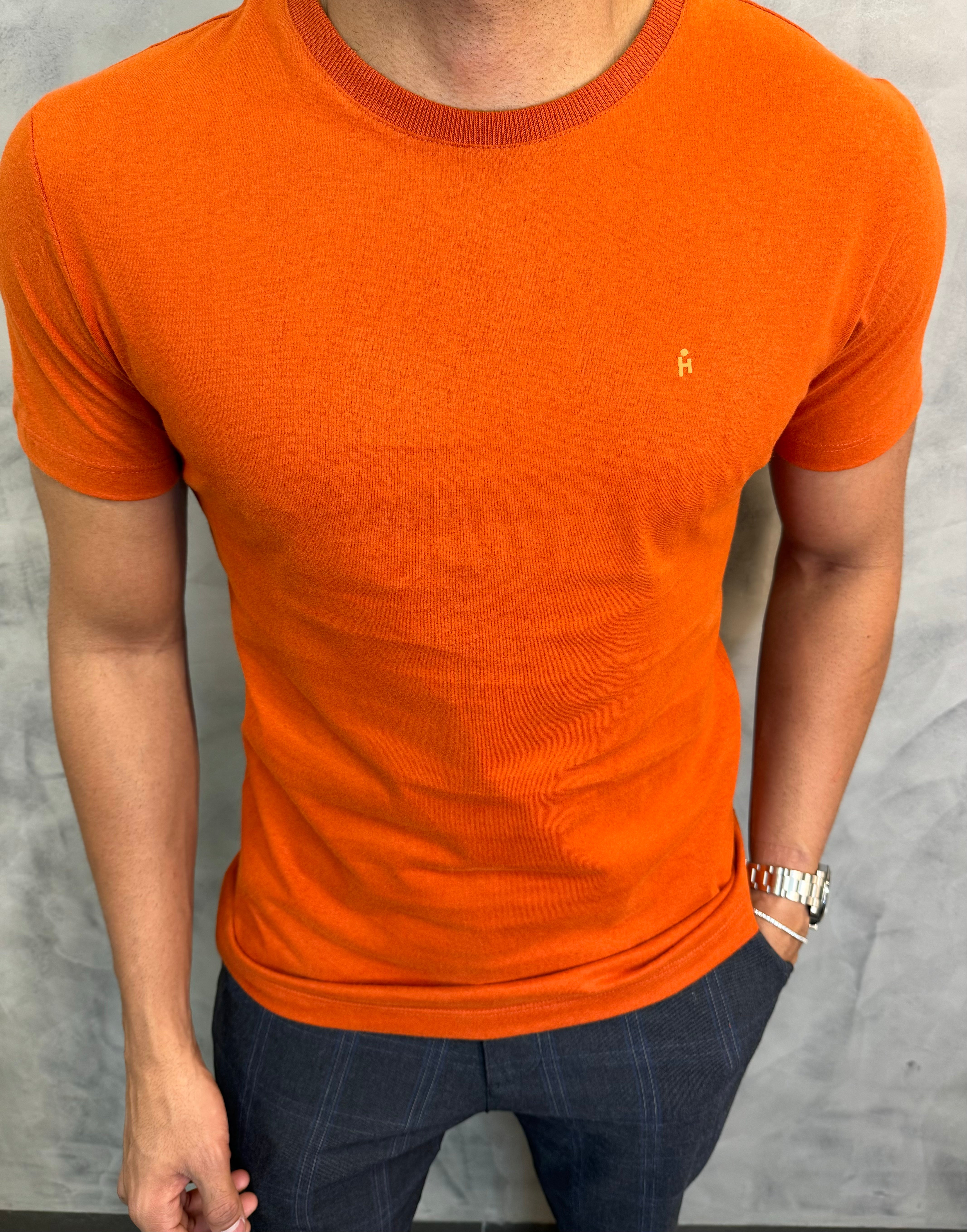 CAMISETA BÁSICA PONTO H TELHA