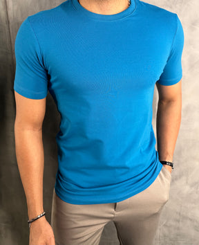 CAMISETA SLIM FIT PONTO H AZUL OCEANO