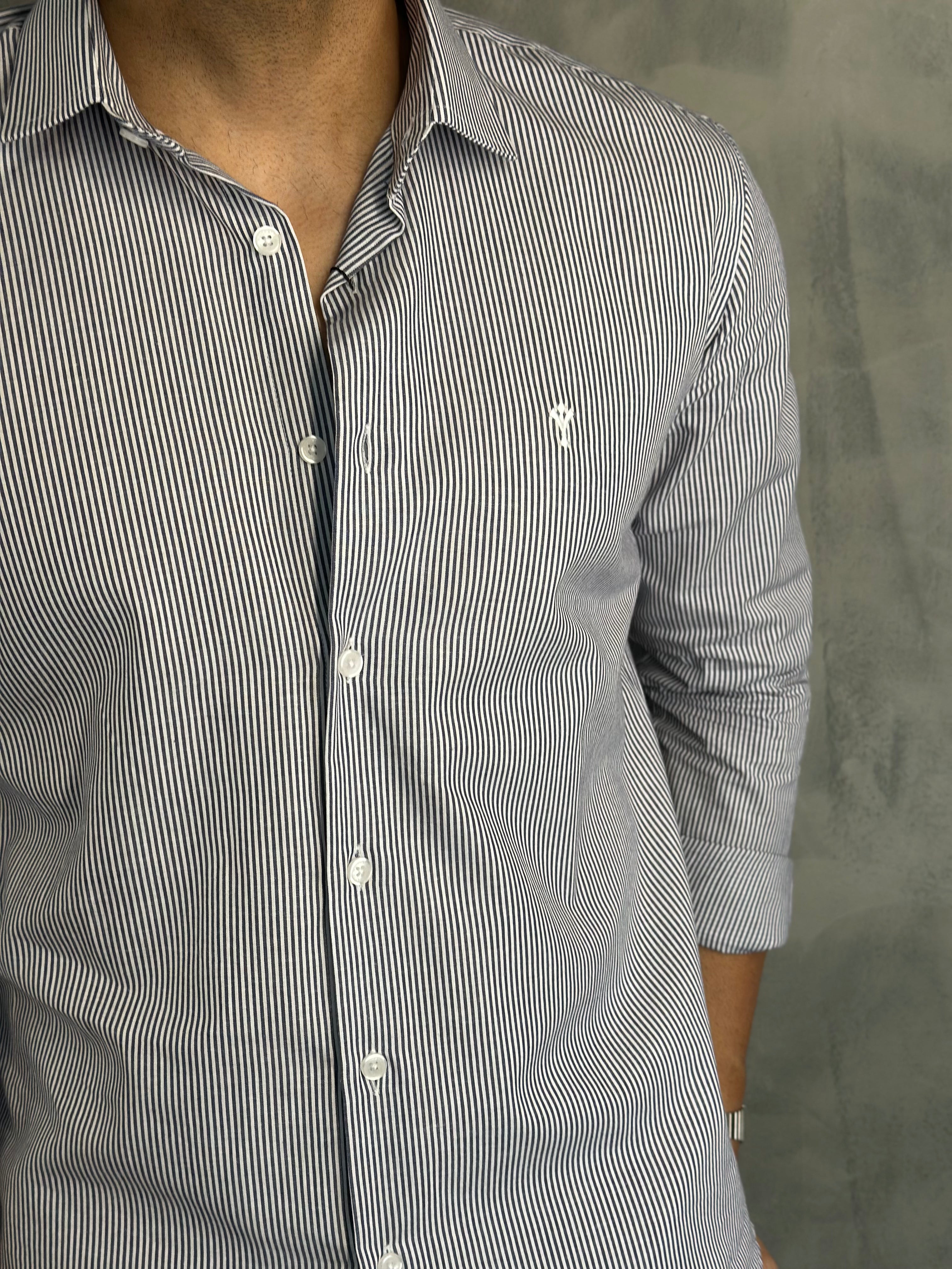 CAMISA LISTRADA CLÁSSICA INDICCATTO MARINHO