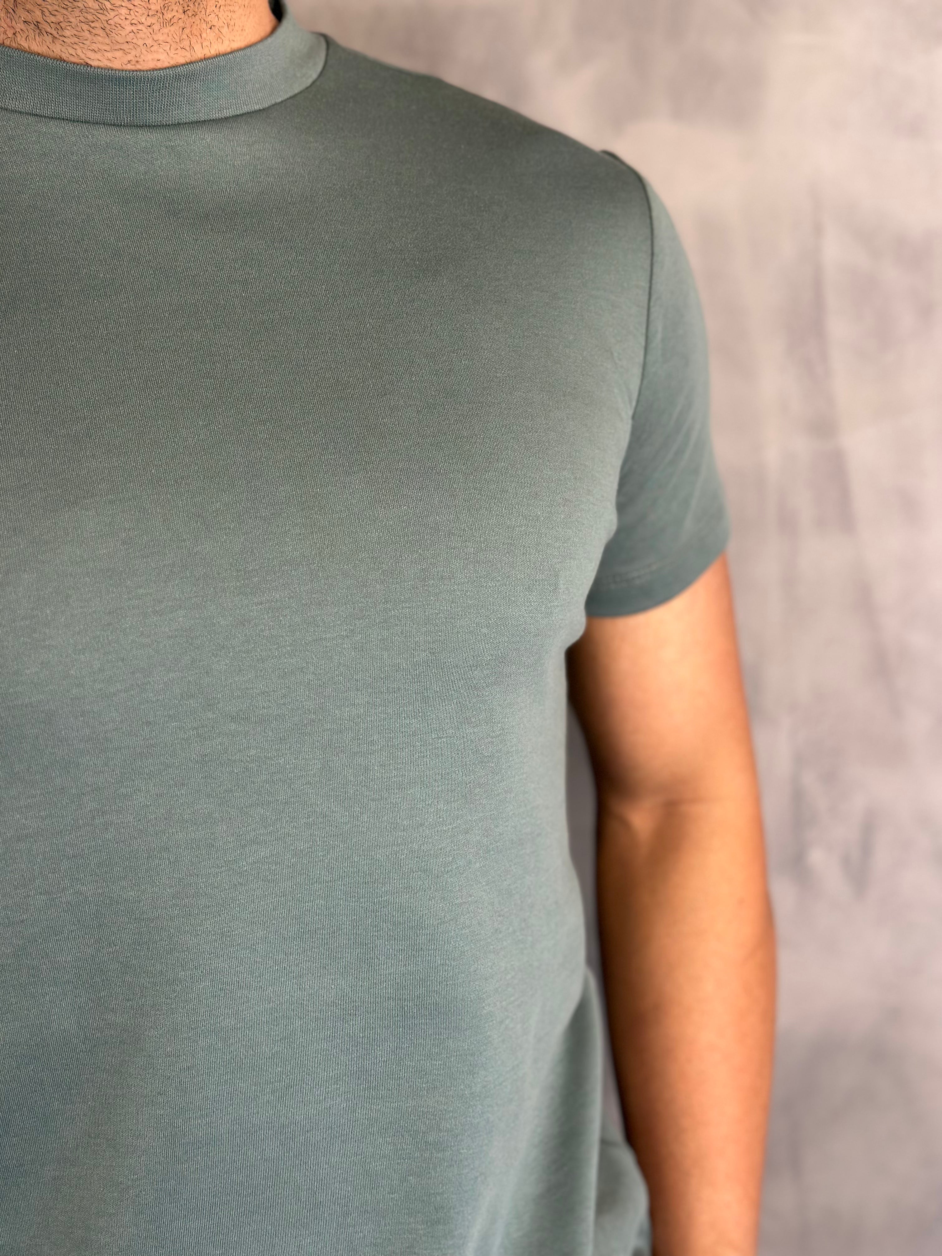 CAMISETA GOLA MÉDIA ALGODÃO EGÍPCIO PONTO H