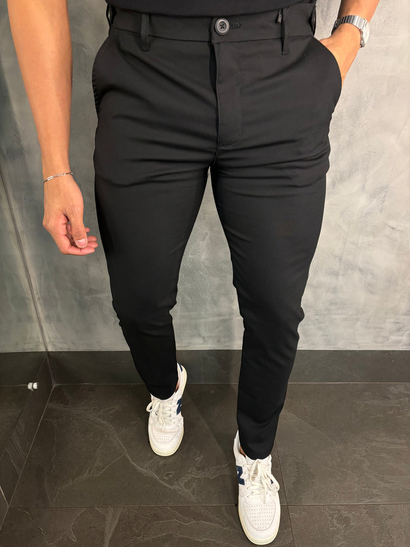 CALÇA ALF. AJUSTE BOTÃO PONTO H PRETO