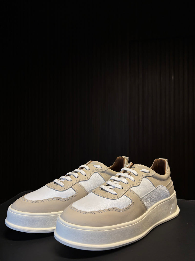 SNEAKER SKY PONTO H BRANCO/AREIA