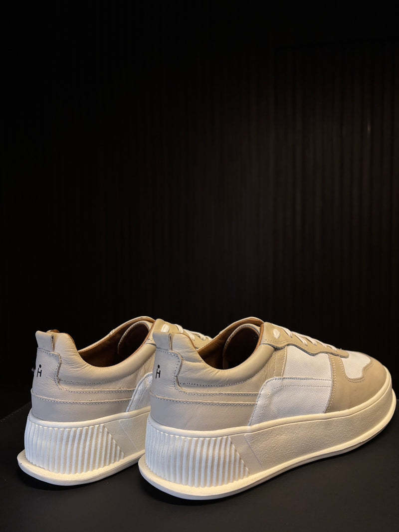 SNEAKER SKY PONTO H BRANCO/AREIA