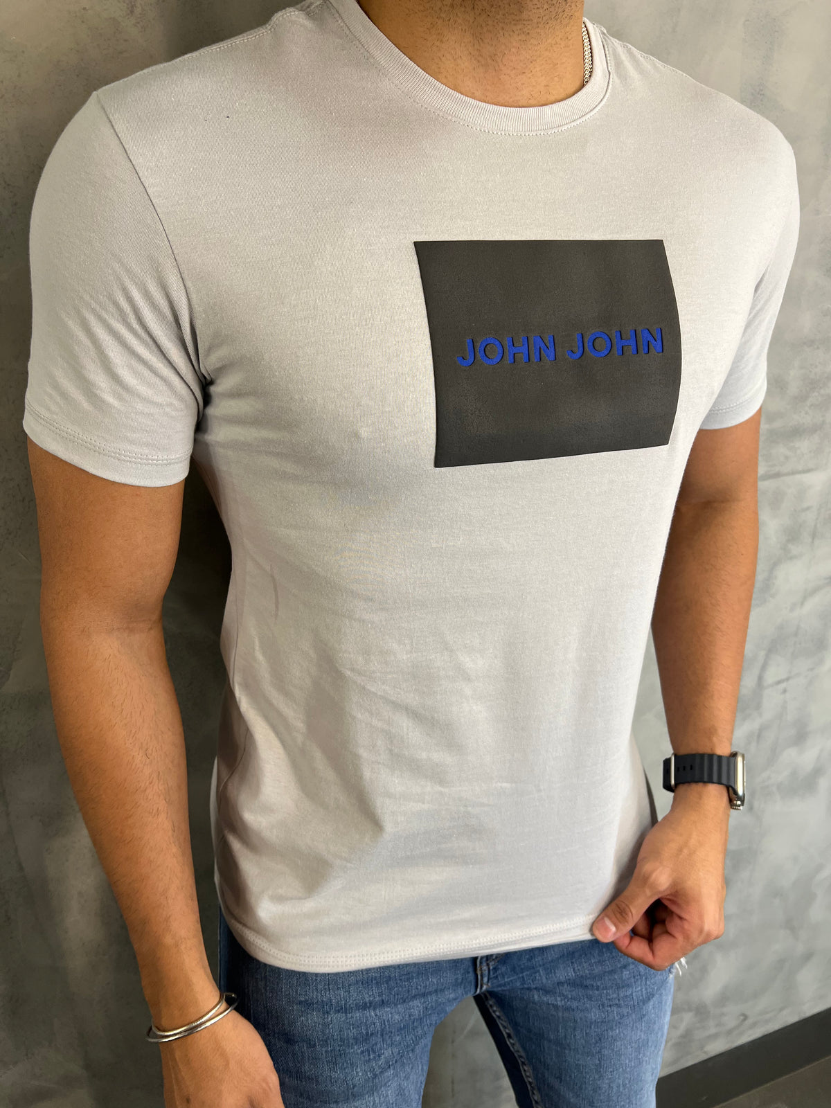 T SHIRT SL BLACK BOX JOHN JOHN CINZA CLARO