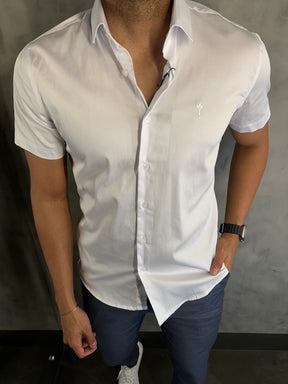 CAMISA M/C ACETINADA STRETCH SLIM FIT INDICCATTO BRANCO