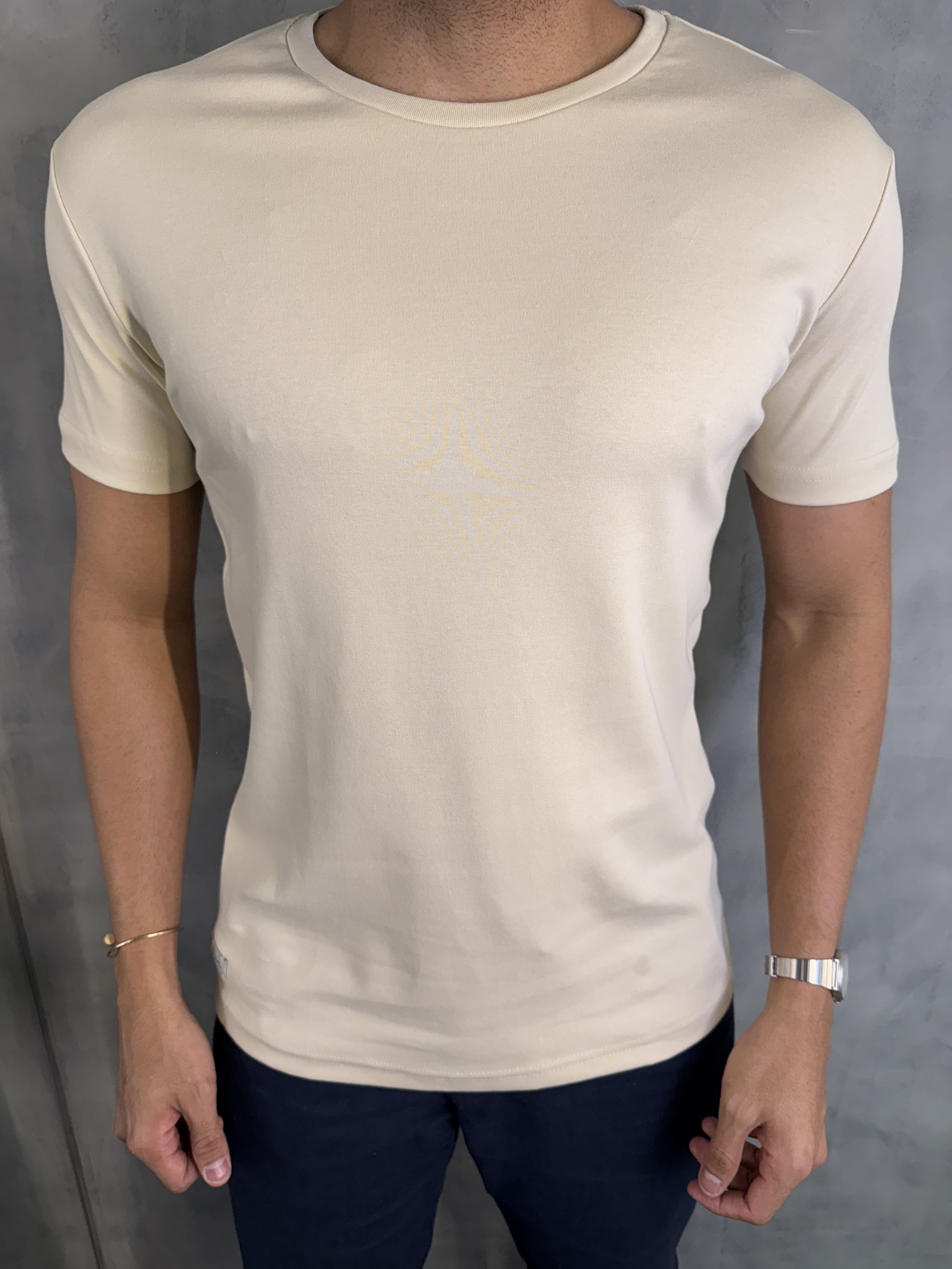 CAMISETA FIO EGÍPCIO KINGEJOE BEGE