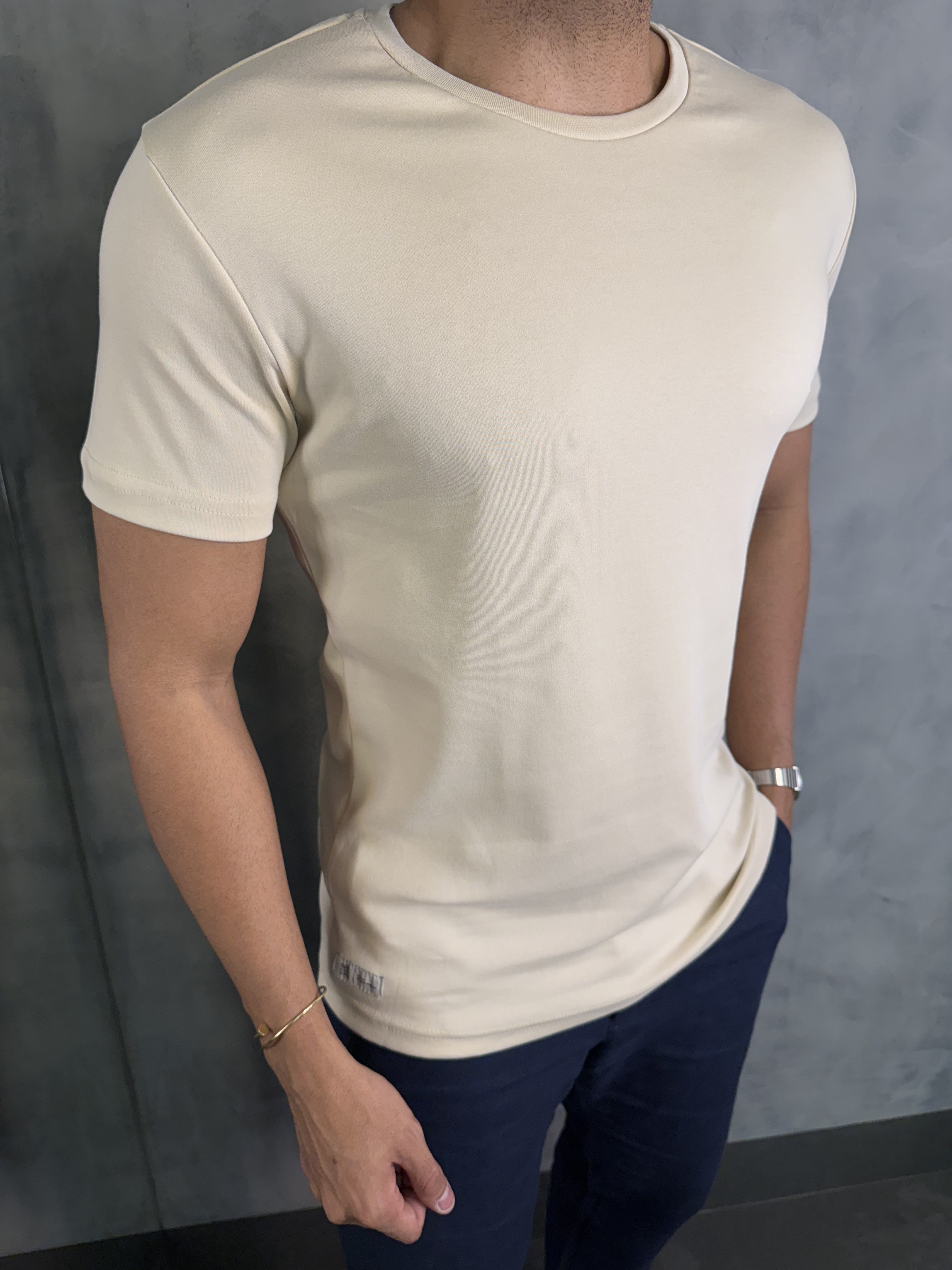 CAMISETA FIO EGÍPCIO KINGEJOE BEGE