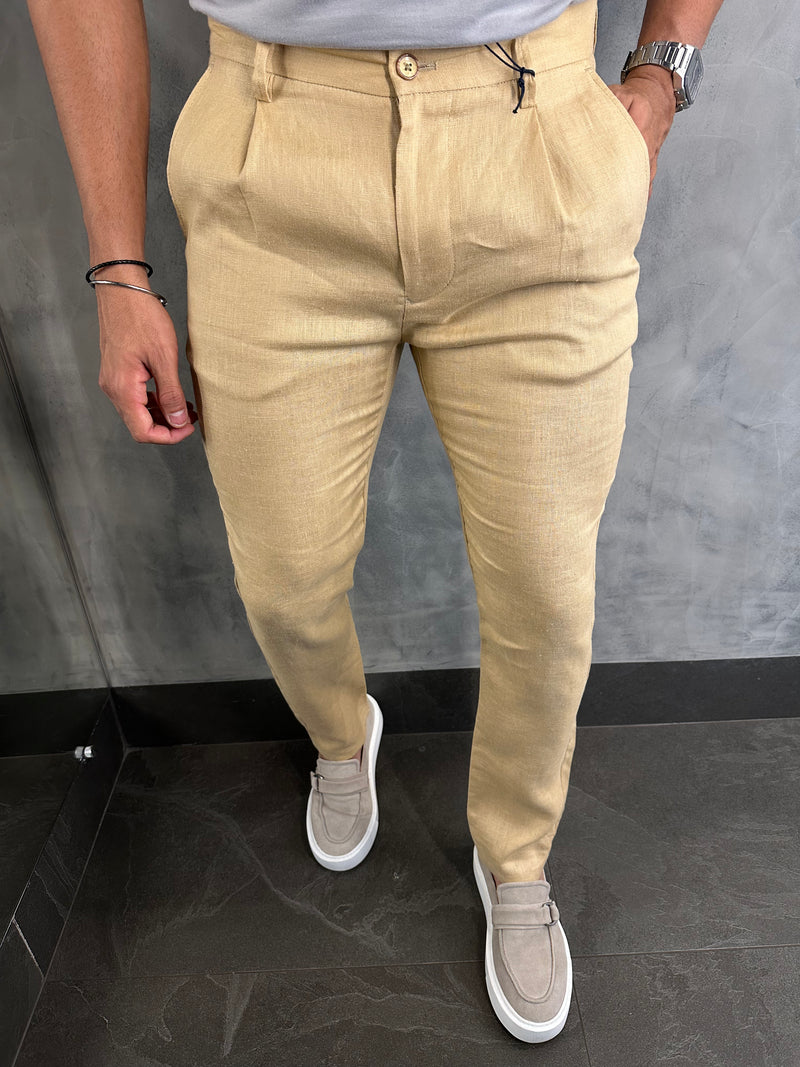 CALÇA ALF. LINHO SKINNY C/ PREGAS BAREZY