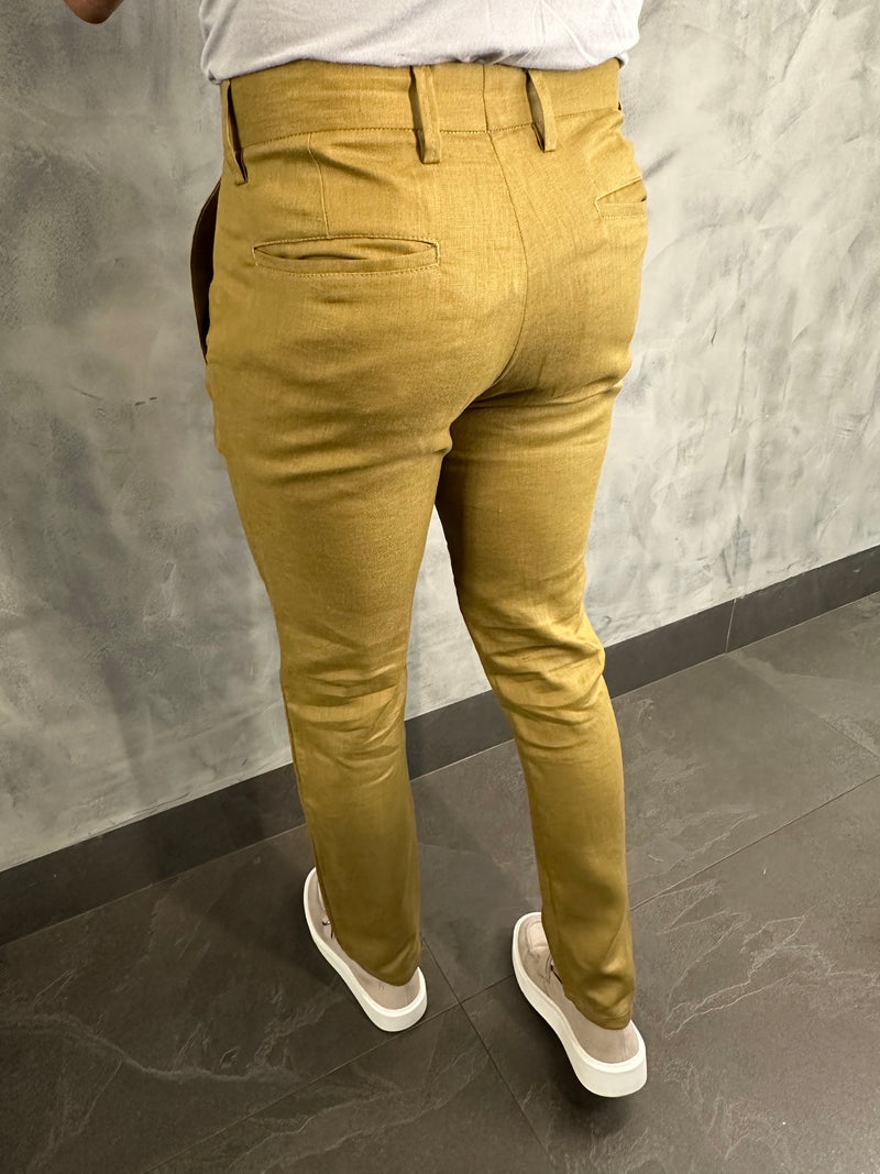 CALÇA ALF. LINHO SKINNY C/ PREGAS BAREZY