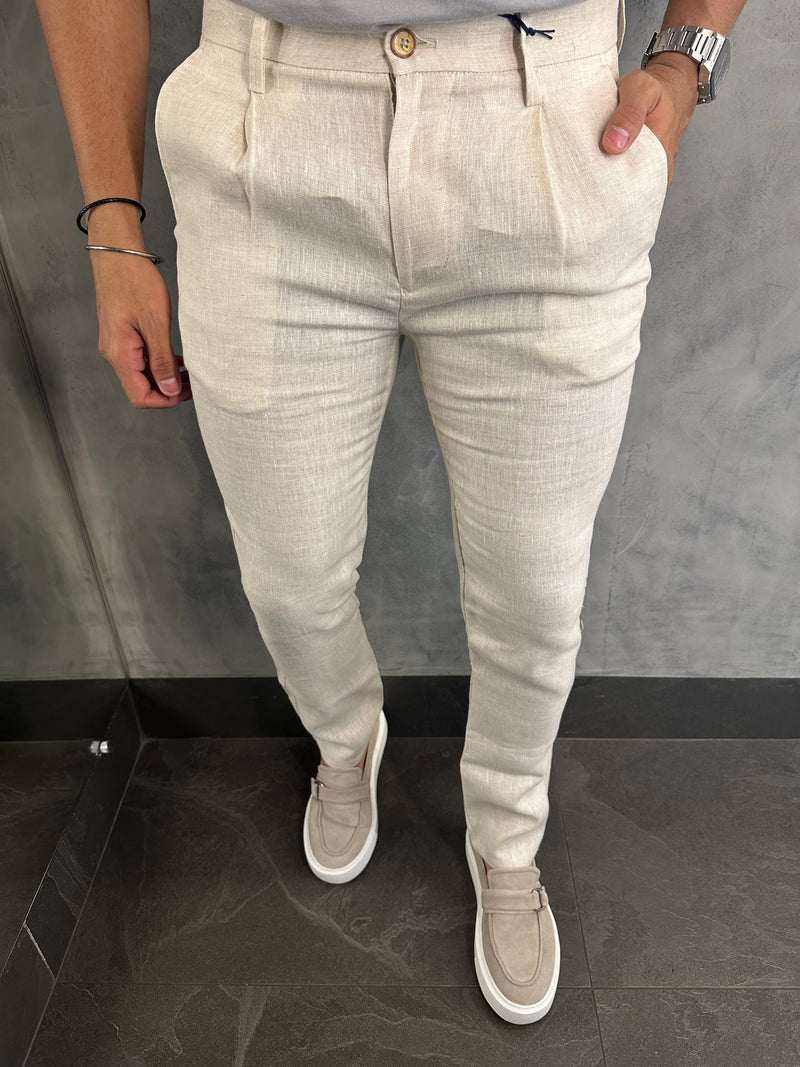 CALÇA ALF. LINHO SKINNY C/ PREGAS BAREZY