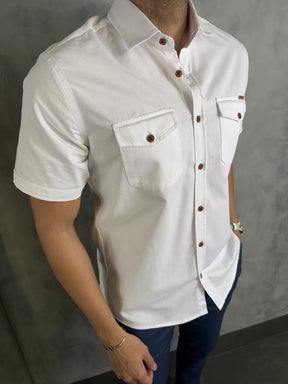 CAMISA DE SARJA M/C INDICCATTO BRANCO