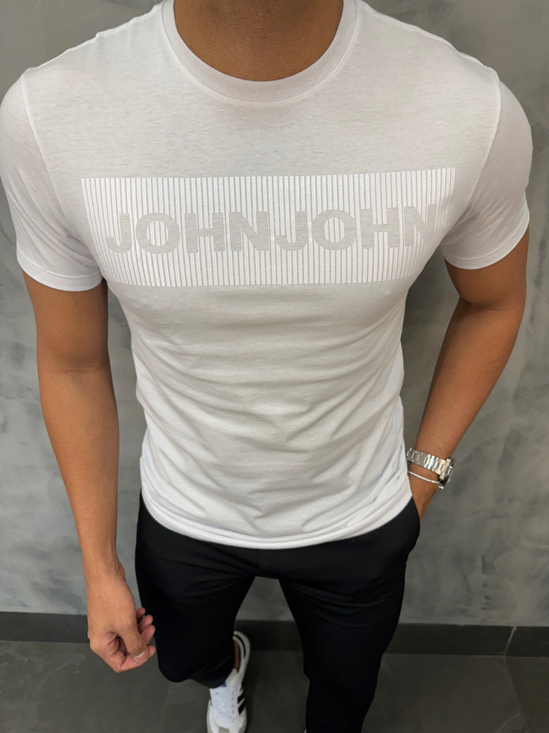 T SHIRT SL WHITE BARS JOHN JOHN  BRANCO