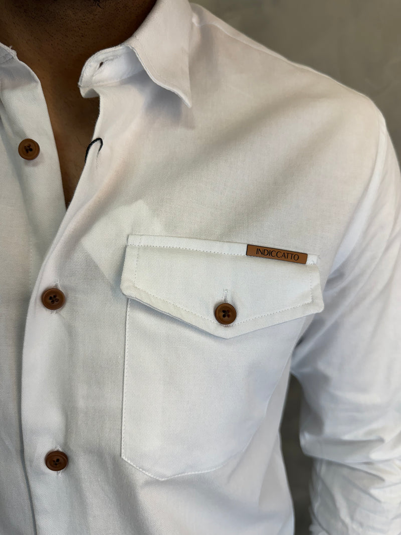 CAMISA DE SARJA M/L INDICCATTO BRANCO