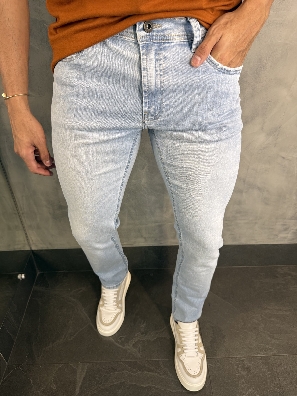 CALÇA JEANS SKINNY DLZ AZUL CLARO