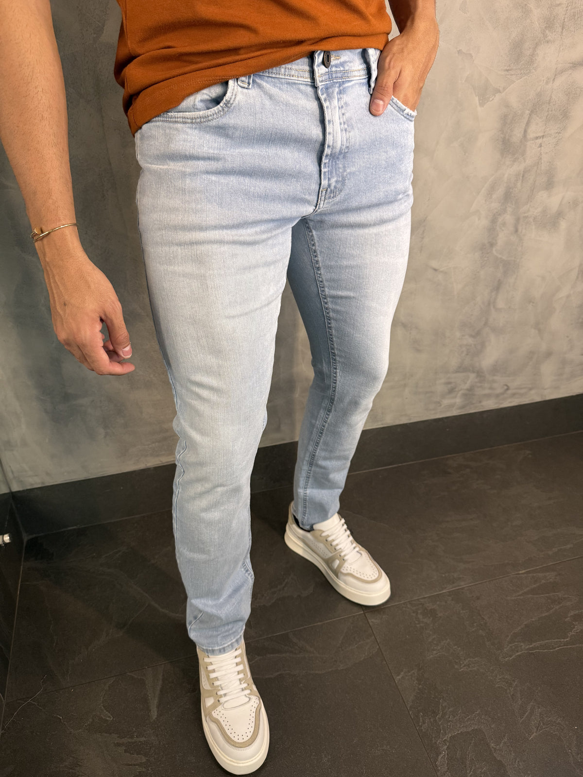 CALÇA JEANS SKINNY DLZ AZUL CLARO