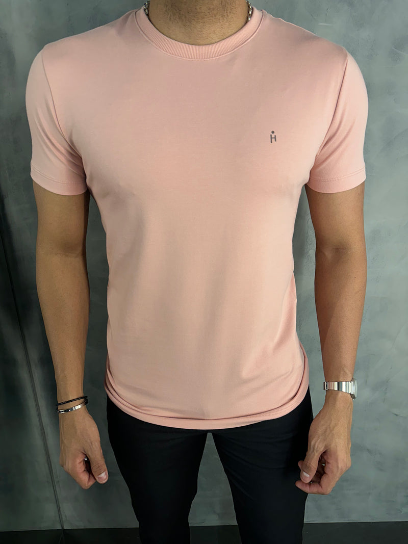 CAMISETA BÁSICA PONTO H ROSA