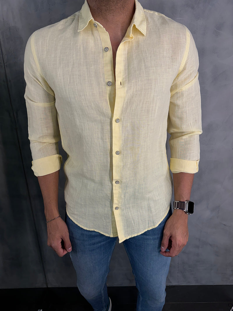 CAMISA M/L LINHO SIMPLES RESERVA AMARELO