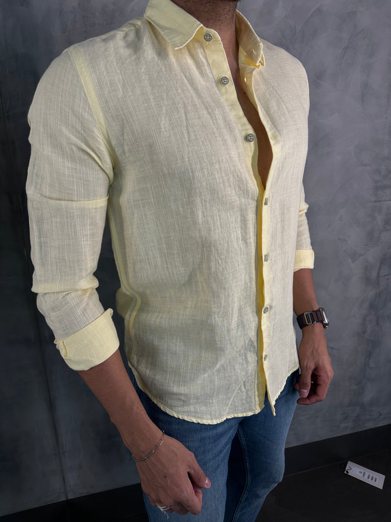 CAMISA M/L LINHO SIMPLES RESERVA AMARELO