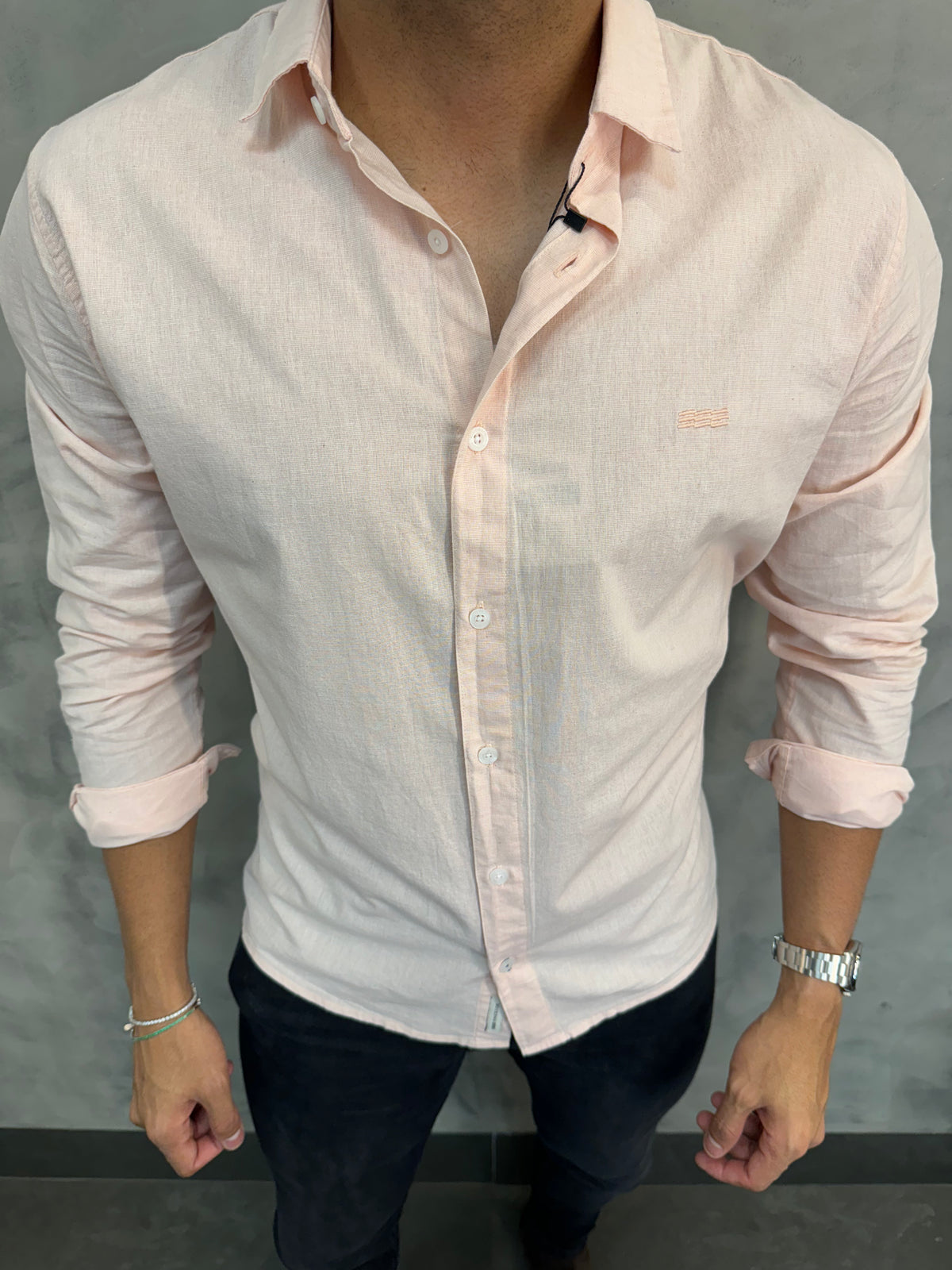 CAMISA CASUAL SLIM M/L KINGEJOE ROSA CL