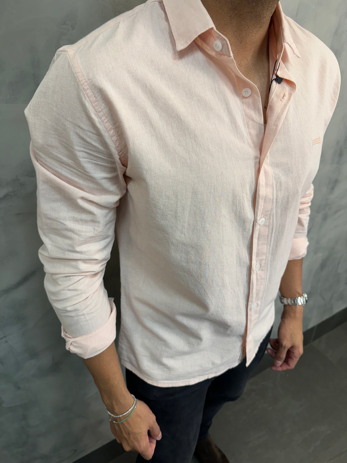 CAMISA CASUAL SLIM M/L KINGEJOE ROSA CL