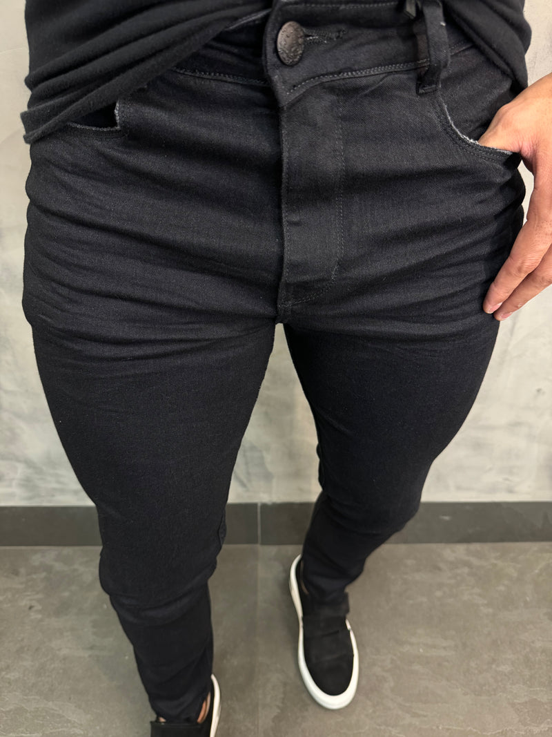 CALÇA JEANS SKINNY PONTO H PRETO