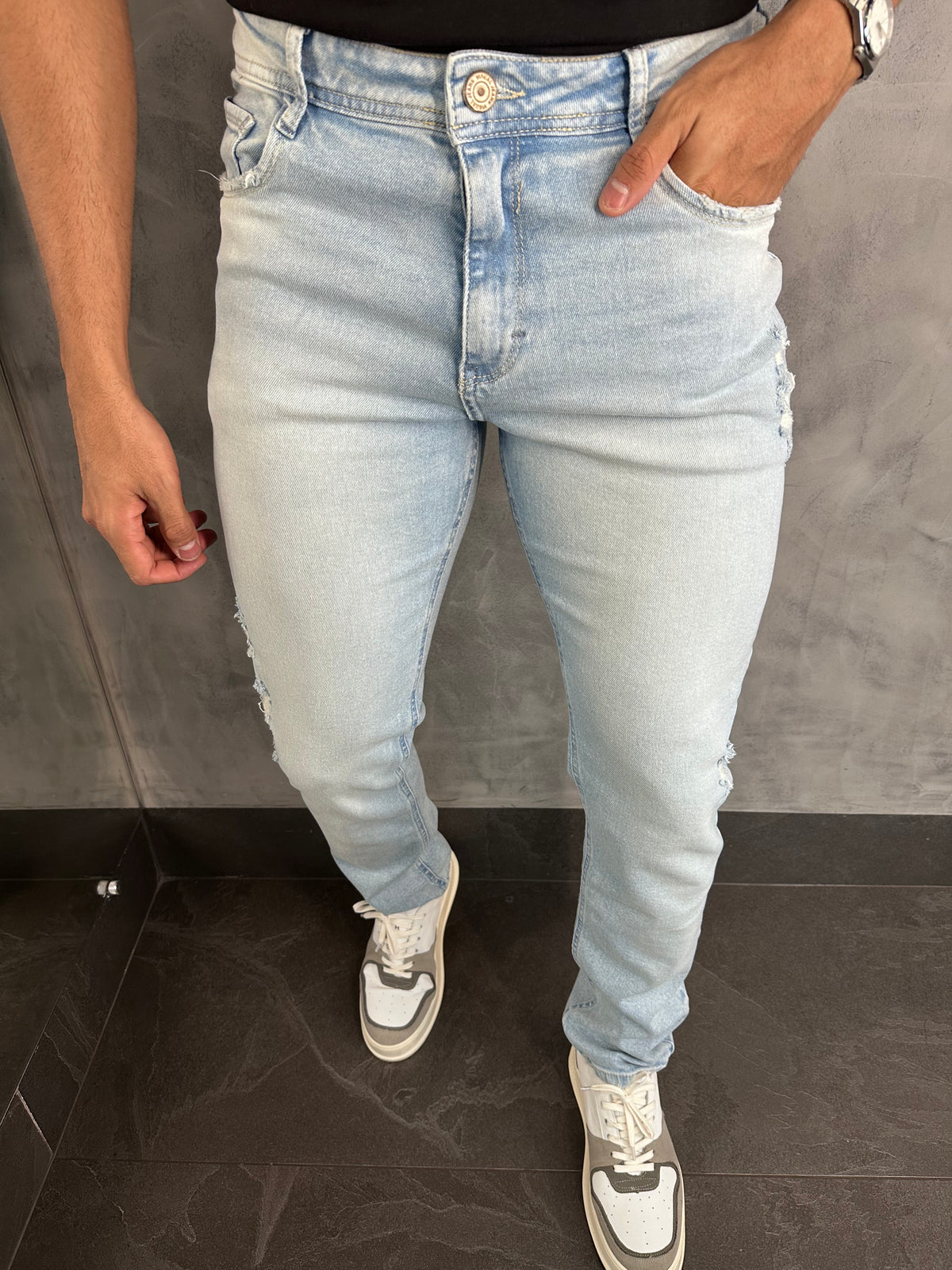 CALÇA JEANS SLIM VISUAL JEANS CLARO