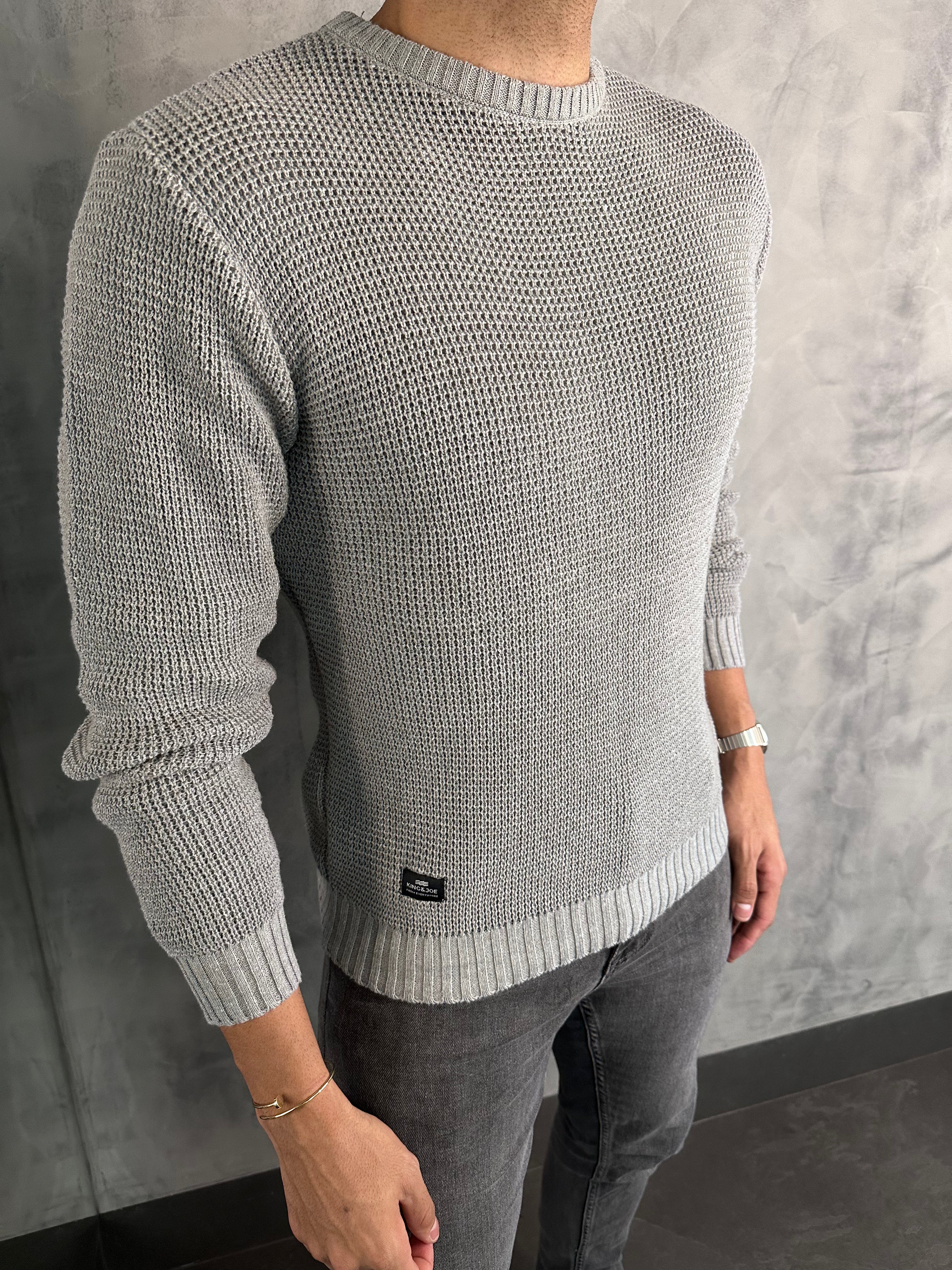 TRICOT SUETER SLIM PONTO COLMEIA KINGEJOE CINZA