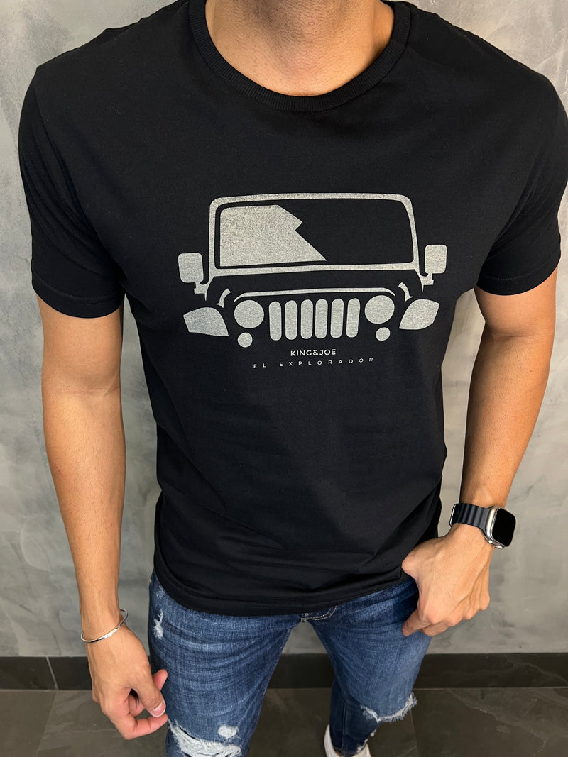 CAMISETA ESTAMPADA KINGEJOE SLIM ADVENTU PRETO