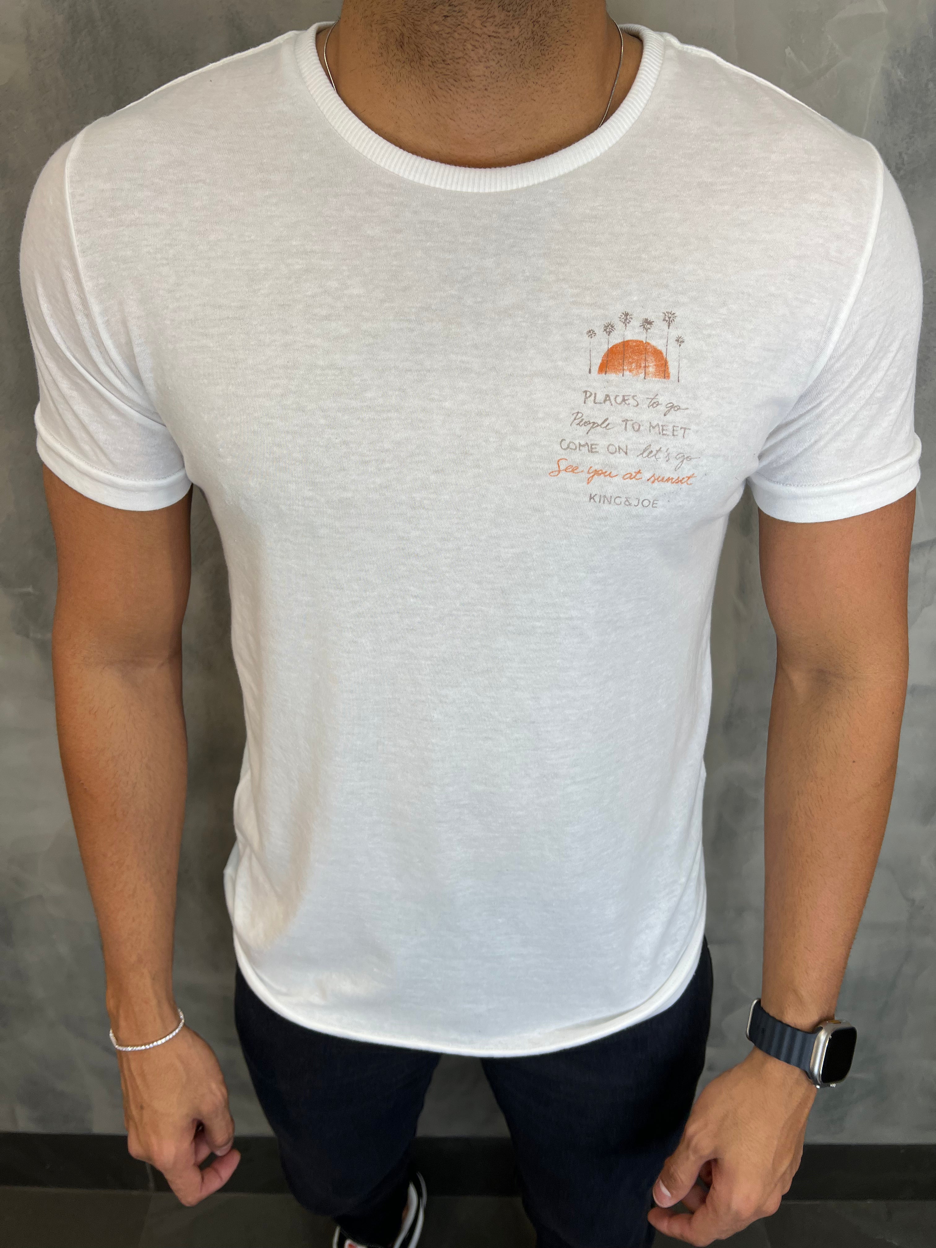 CAMISETA ECO SLIM MANGA CURTA P OFF WHITE KINGEJOE