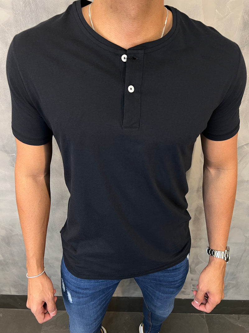 CAMISETA PIMATOUCH HENLEY PRETO KINGEJOE