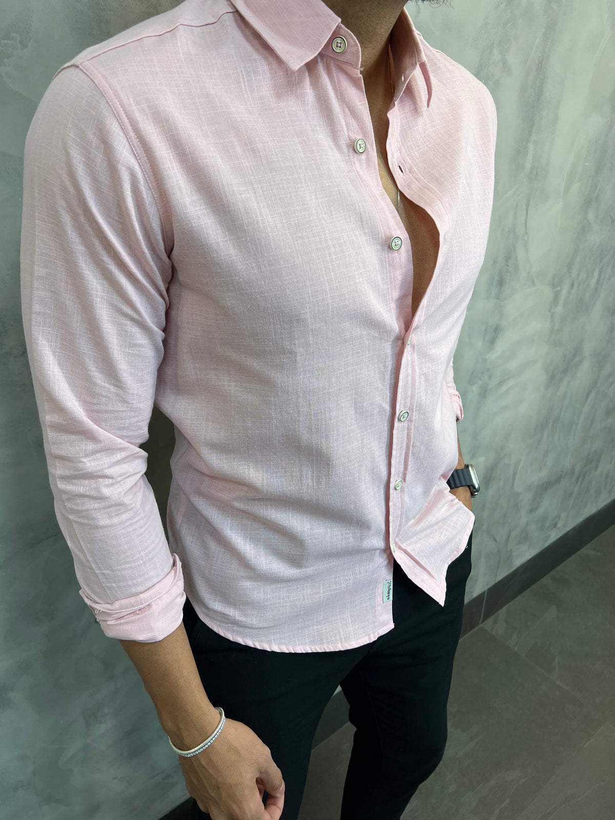 CAMISA M/L UNICOLOR SIMPLES RESERVA ROSA