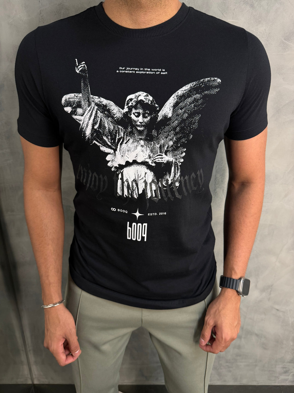 T-SHIRT  ENJOY THE ANGEL BOOQ PRETO