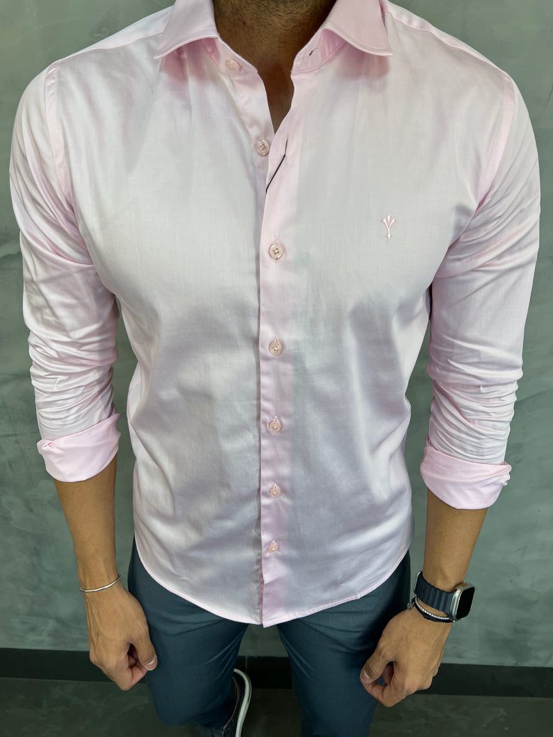 CAMISA ACETINADA STRETCH SLIM FIT M/L INDICCATTO ROSA CL