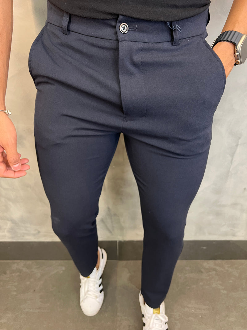 CALÇA ALF SLIM STRETCH C/ AJUSTE BOTÃO BAREZY