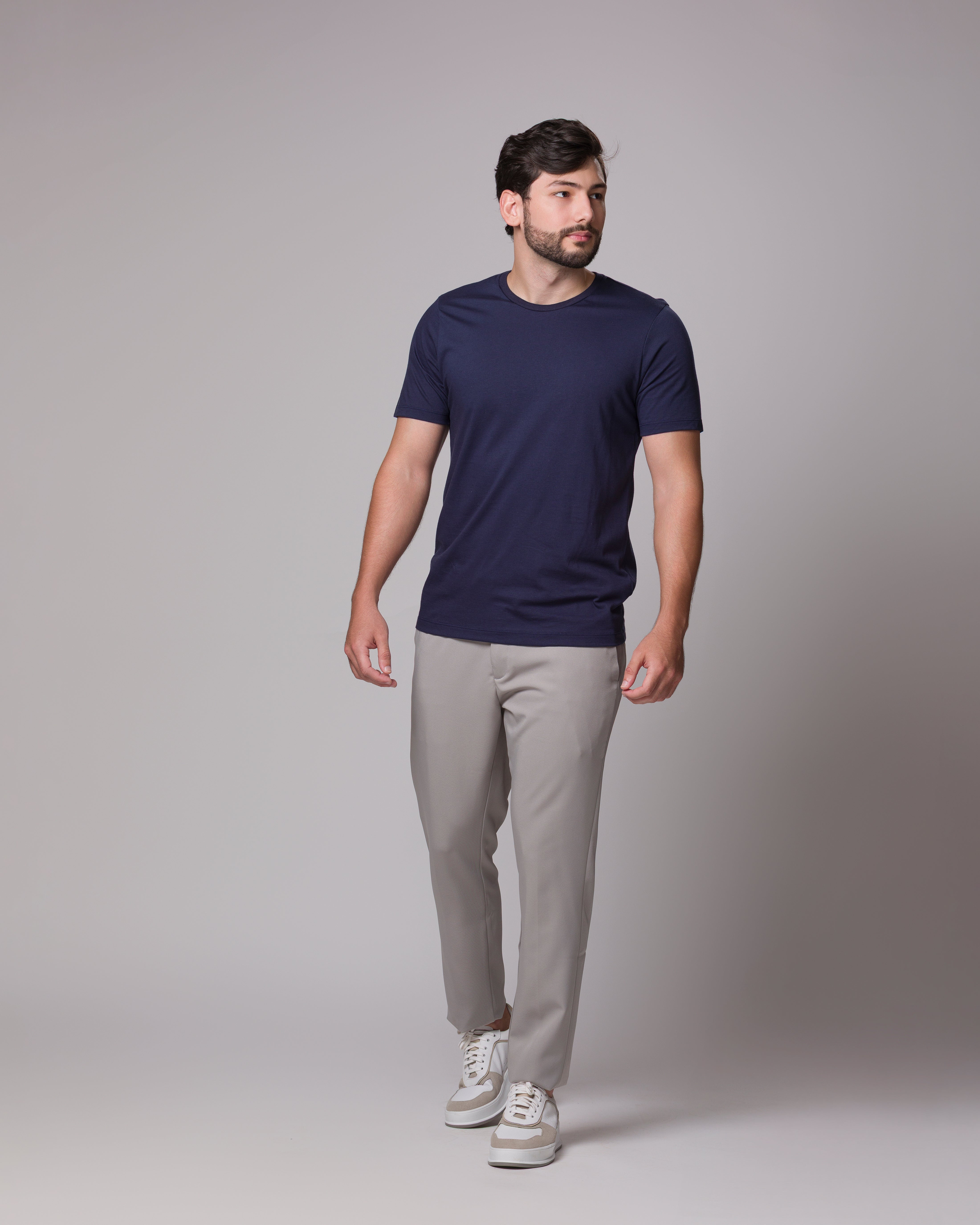 CAMISETA PIMA PONTO H MARINHO