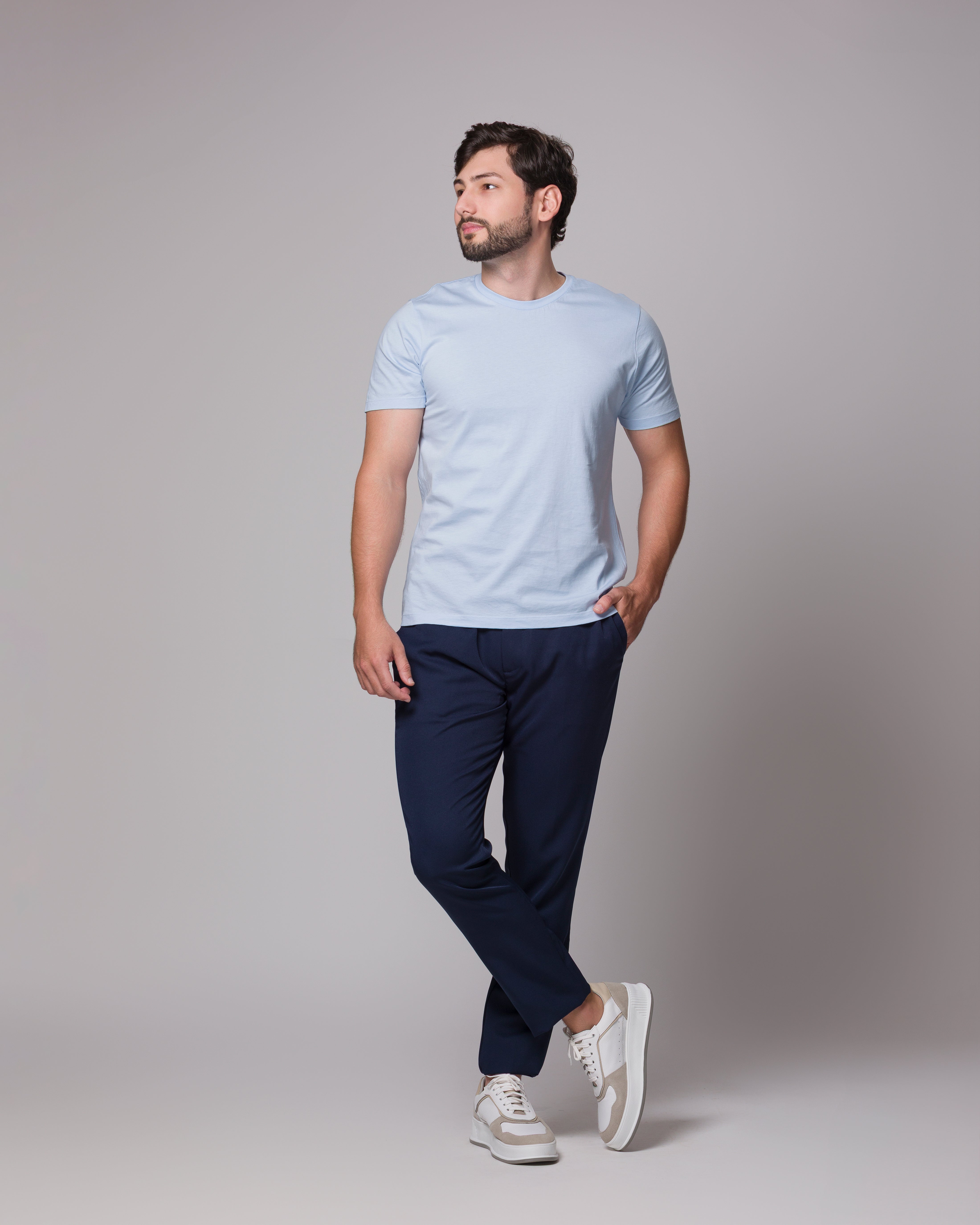 CAMISETA PIMA PONTO H AZUL BB